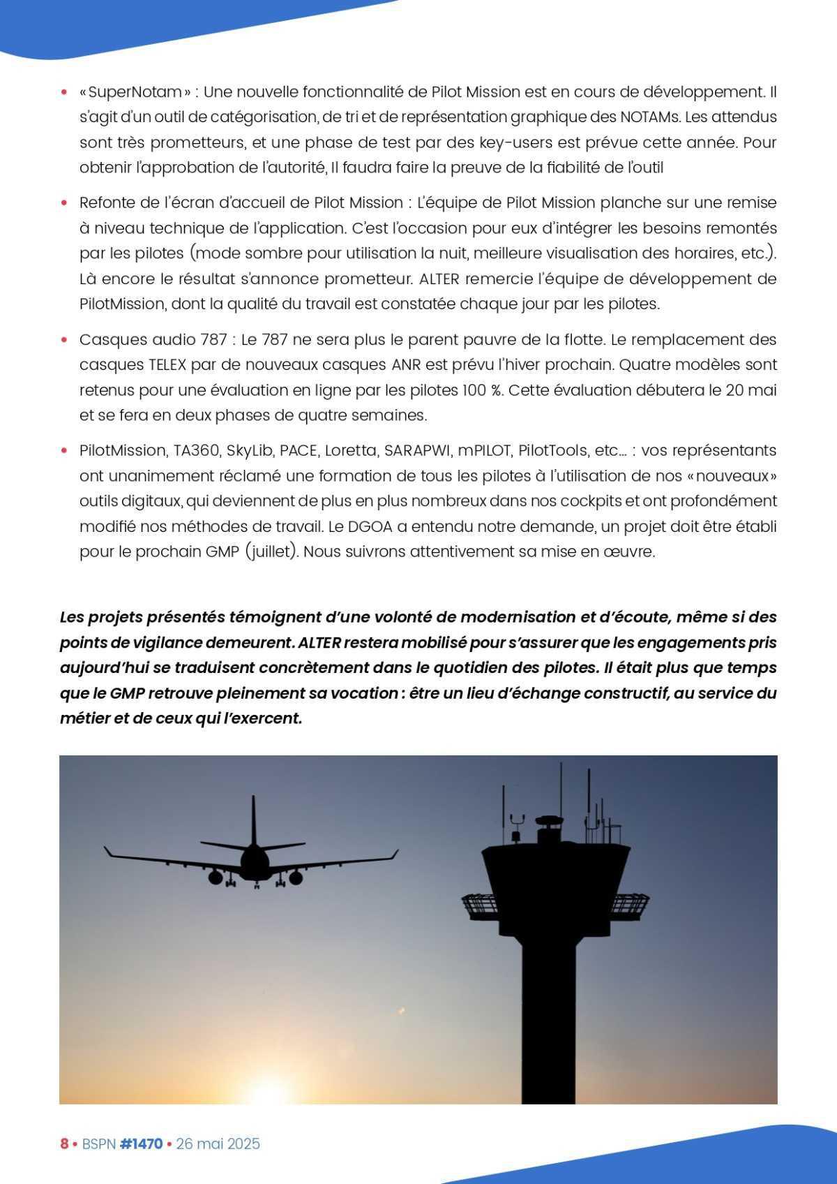ALTER // Bulletin Syndical du Personnel Naviguant #1470 du 27 mai 2025