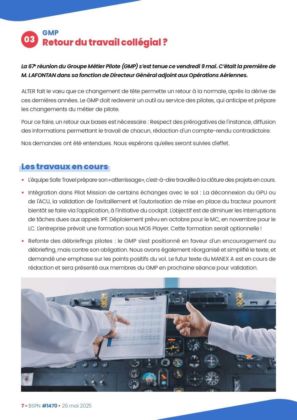 ALTER // Bulletin Syndical du Personnel Naviguant #1470 du 27 mai 2025