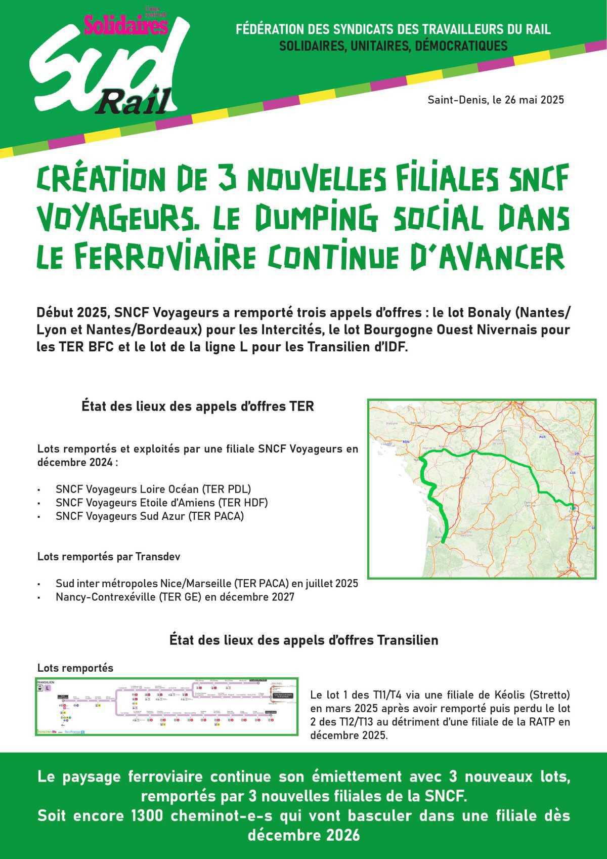 SUD-Rail // Le dumping social dans les filiales SNCF continue d'avancer