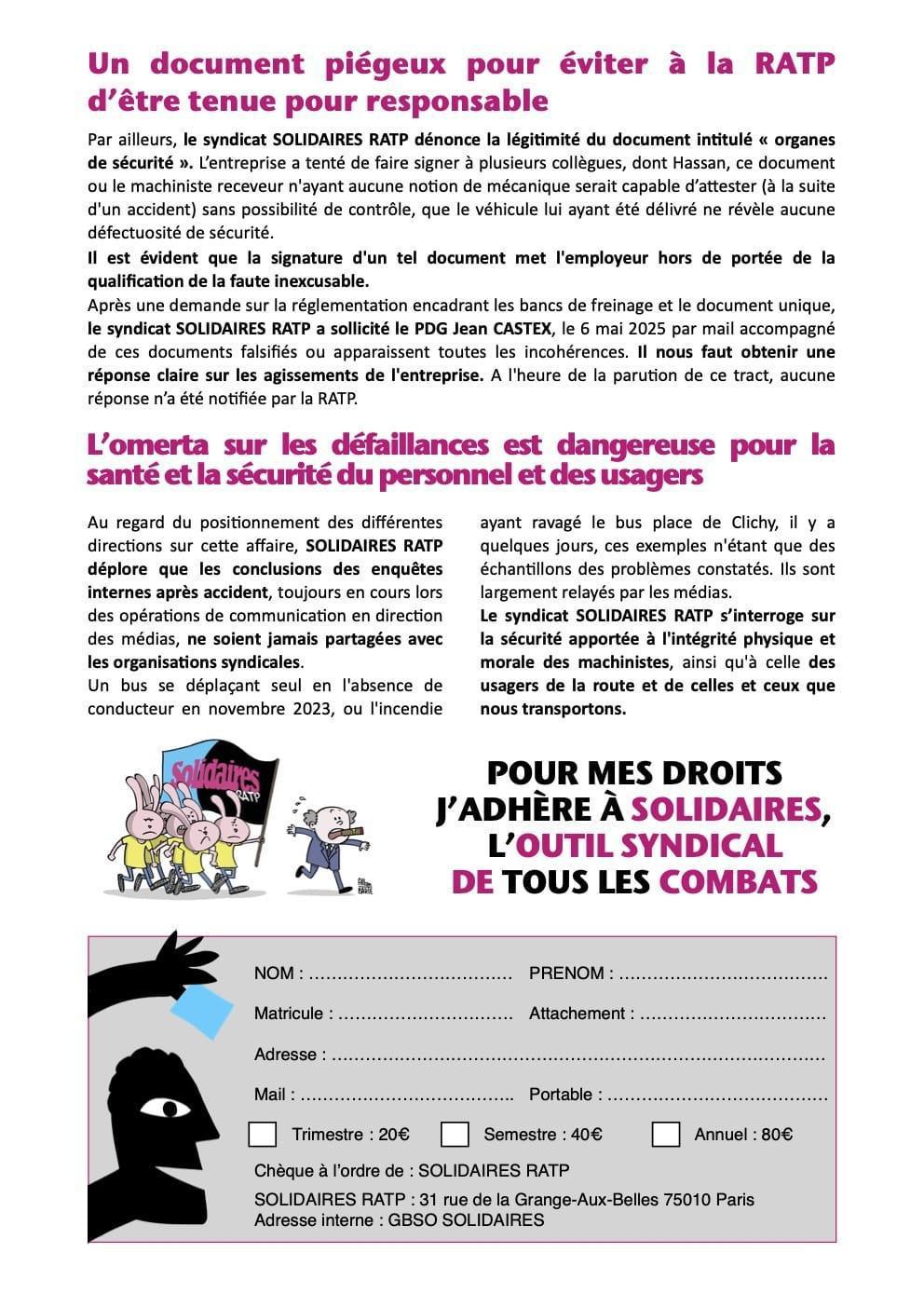 Solidaires RATP // Maintenance des bus, trop faux pour être vrais