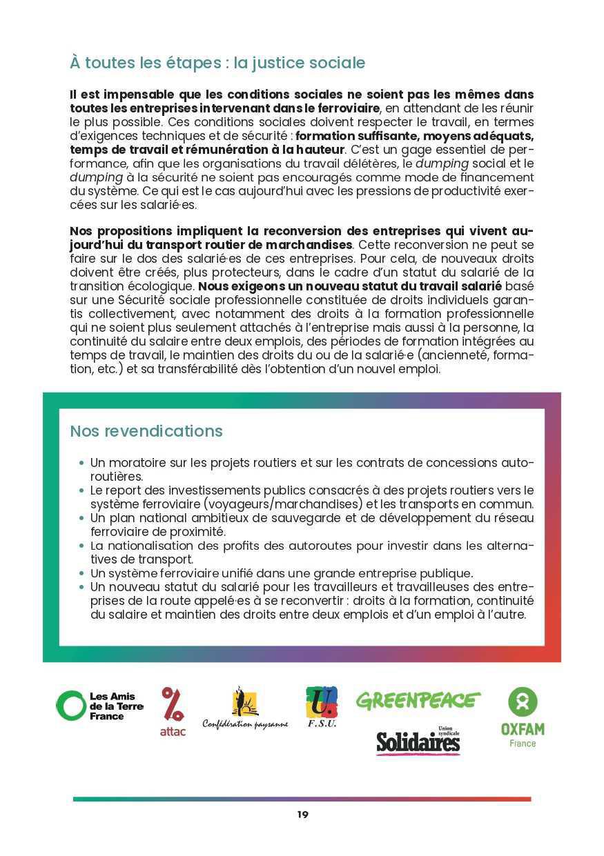 Alliance Écologique et Sociale // Moins de routes, plus de trains
