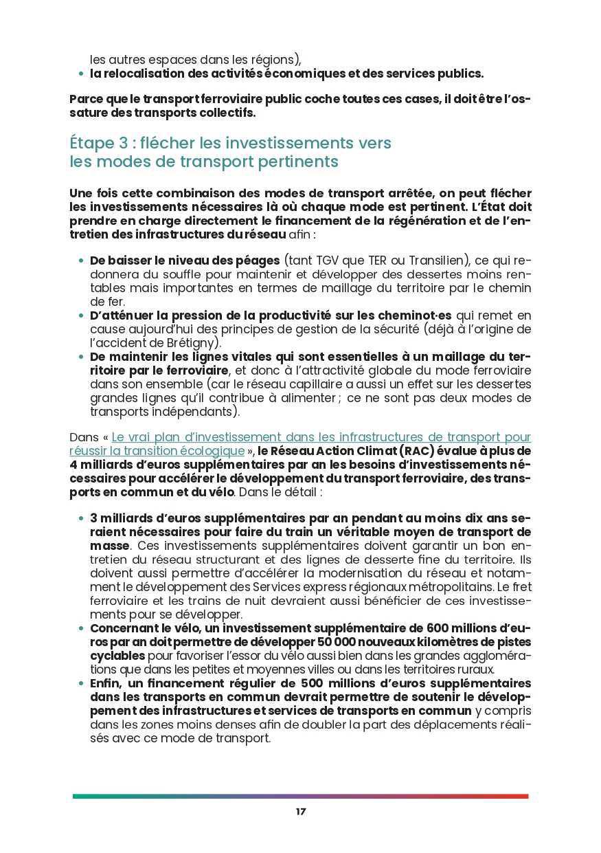 Alliance Écologique et Sociale // Moins de routes, plus de trains