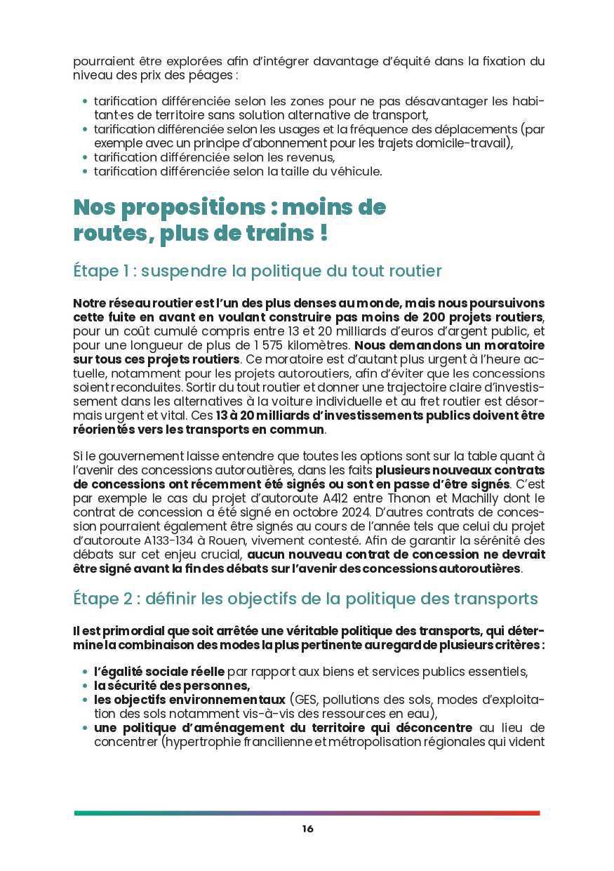 Alliance Écologique et Sociale // Moins de routes, plus de trains