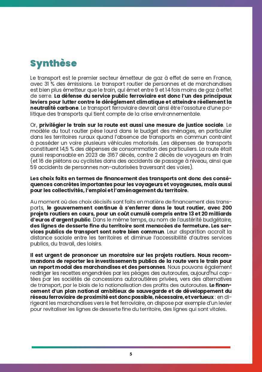 Alliance Écologique et Sociale // Moins de routes, plus de trains