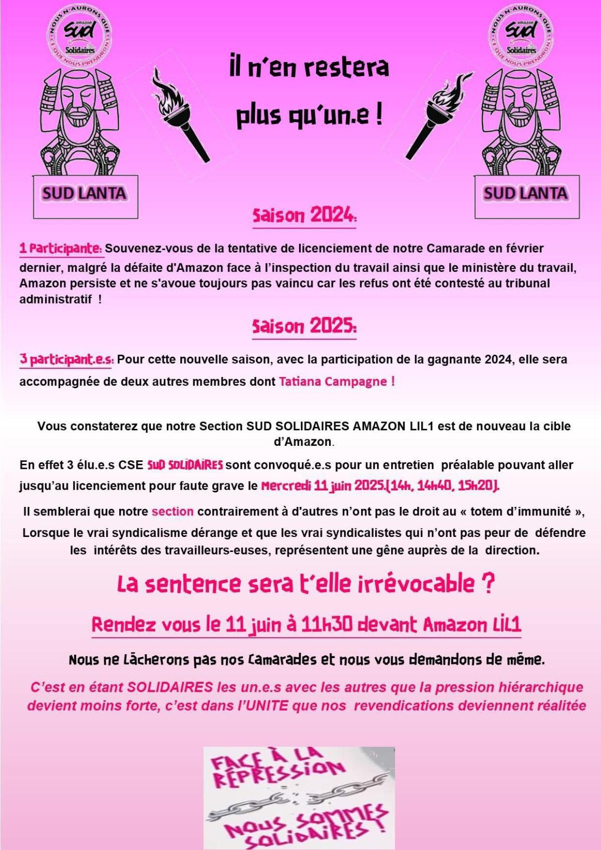 SUD AMAZON LIL1 // Il n'en restera qu'un.e !