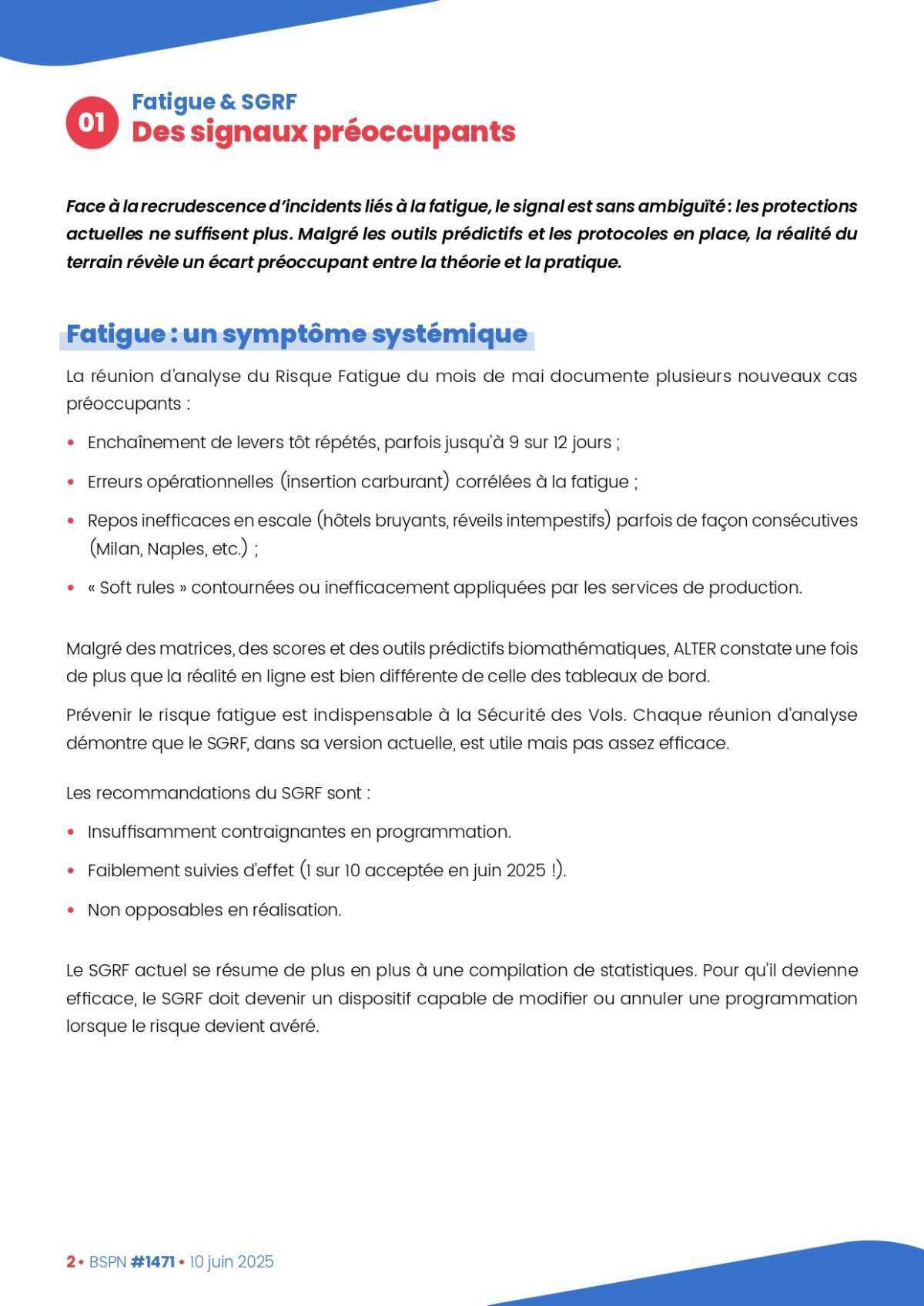 ALTER // Bulletin Syndical du Personnel Naviguant du 11 juin 2025