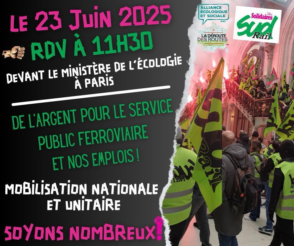 SUD-Rail // le 23 juin tous devant le Ministère de l'Écologie !