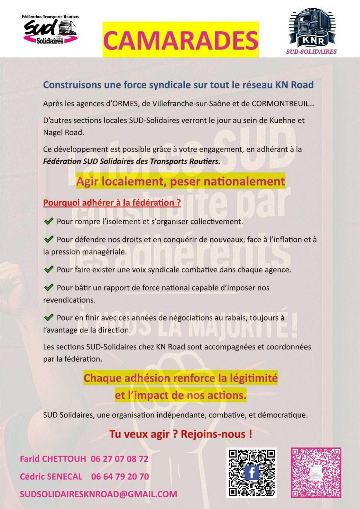 SUD Kuehne Nagel Road // Tu veux agir ? Rejoins-nous !