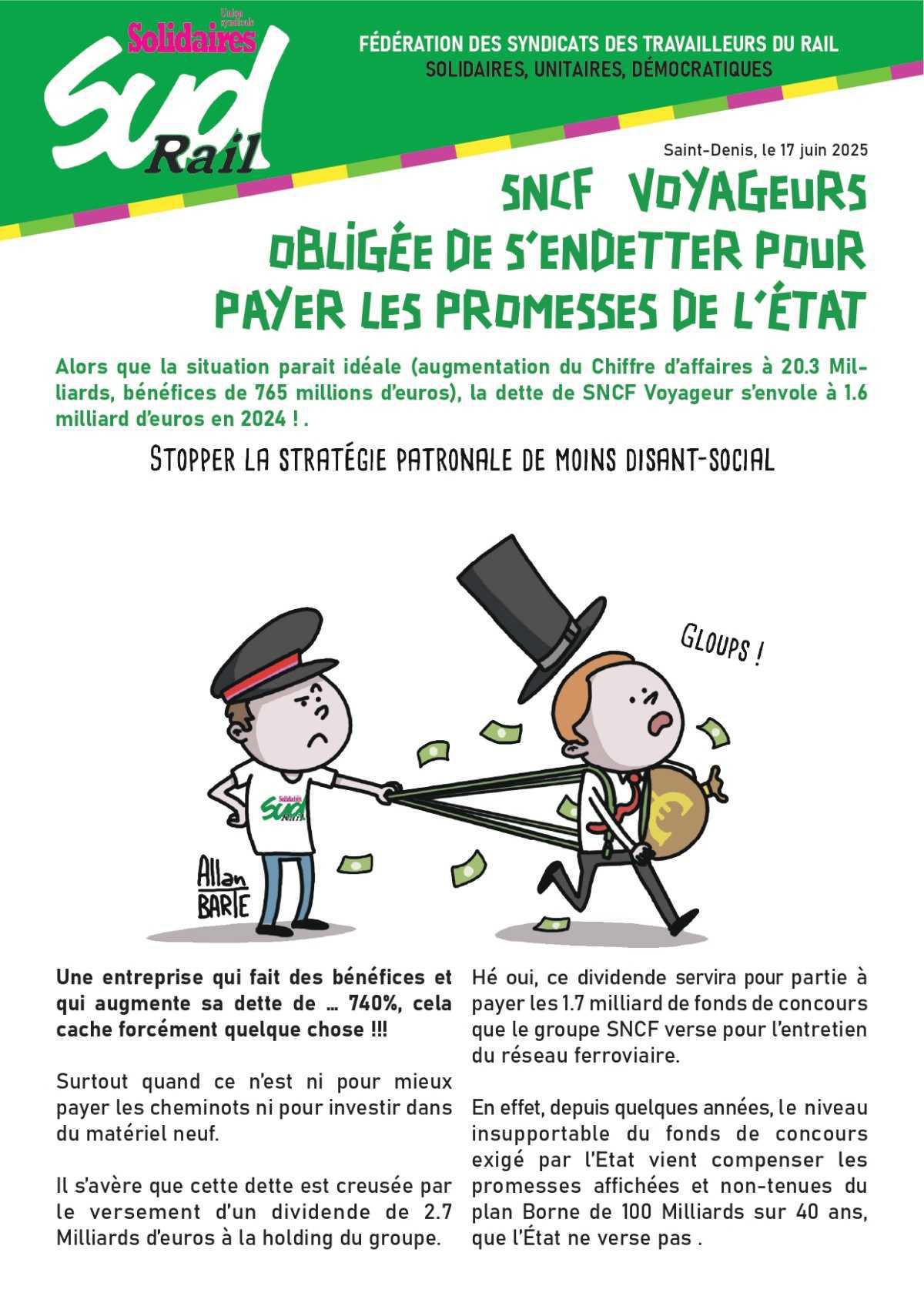 SNCF Voyageurs obligée de s'endetter pour payer les promesses de l'État
