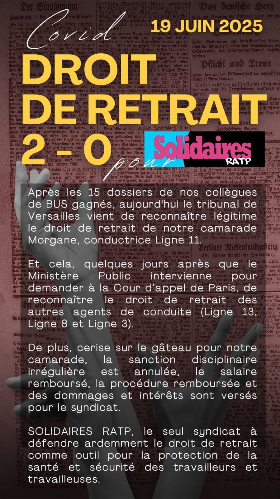 Solidaires RATP // Droit de retrait Covid 2-0 pour Solidaires