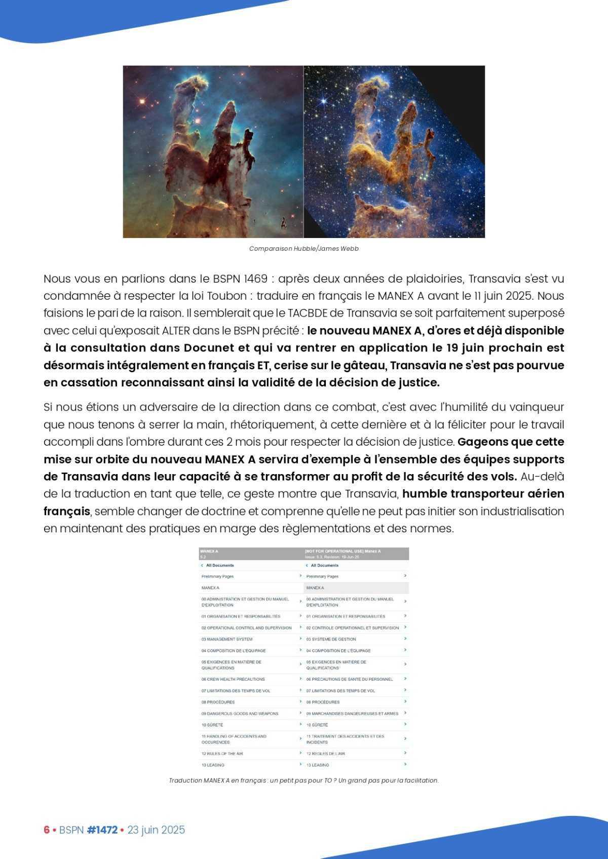 ALTER // Bulletin Syndical du Personnel Naviguant # 1472 du 23 juin 2025