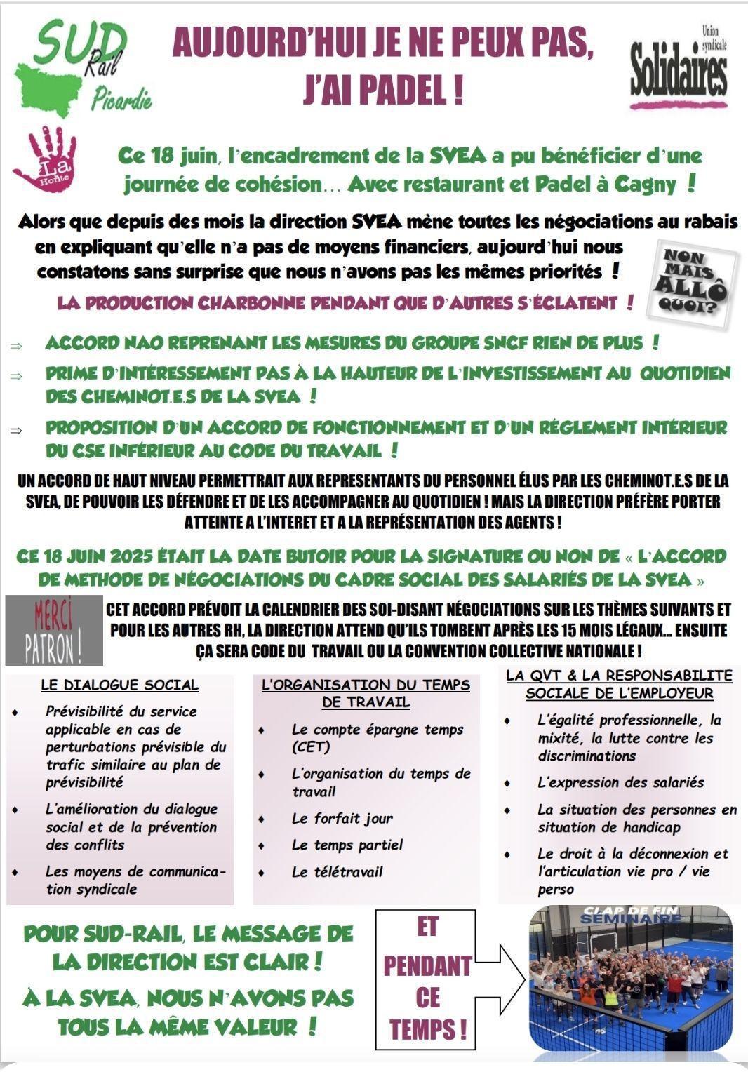SUD-Rail Picardie // Aujourd'hui je ne peux pas, j'ai Padel !