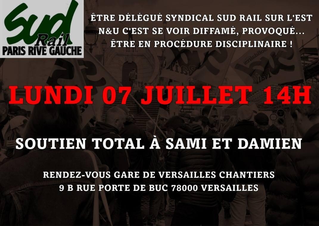 SUD-Rail // Rassemblement de soutien à Versailles le 7 juillet