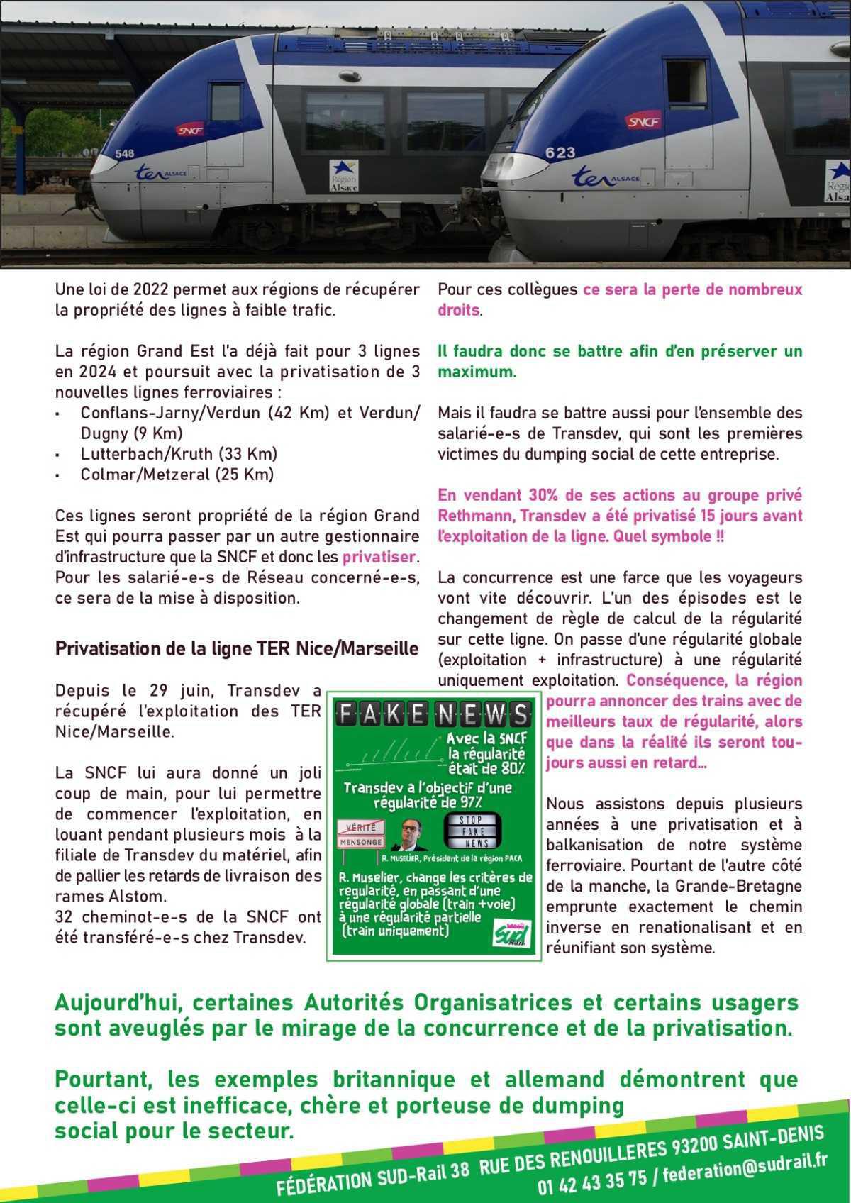 SUD-Rail // Quand la concurrence avance, le service public recule
