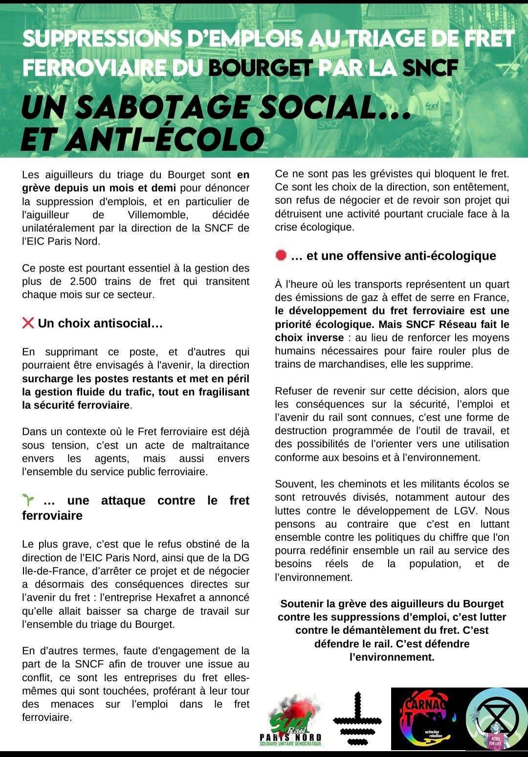 SUD-Rail Paris-Nord // Sabotage social au Bourget