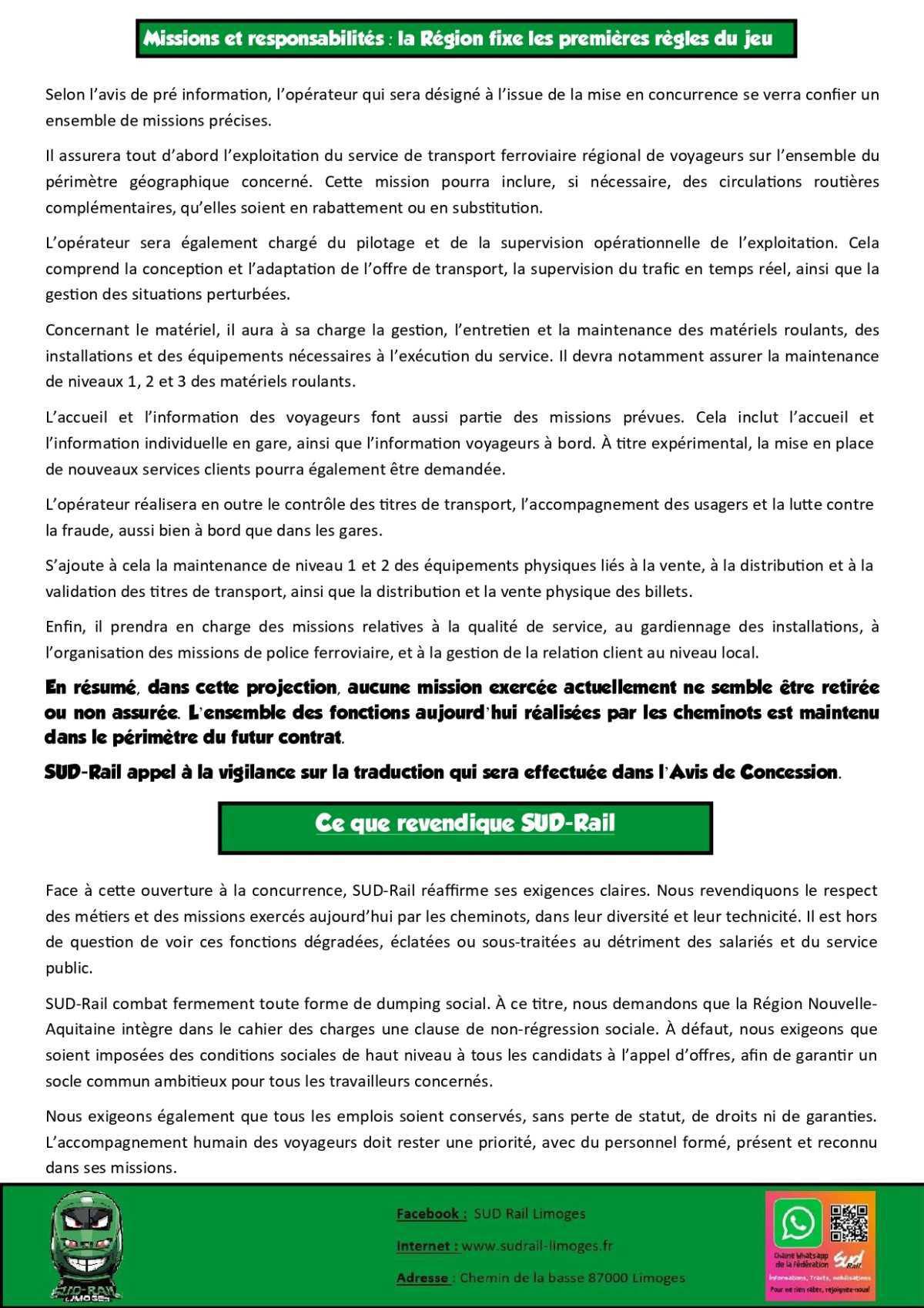 SUD-Rail Limoges // L'ouverture à la concurrence arrive sur nos lignes