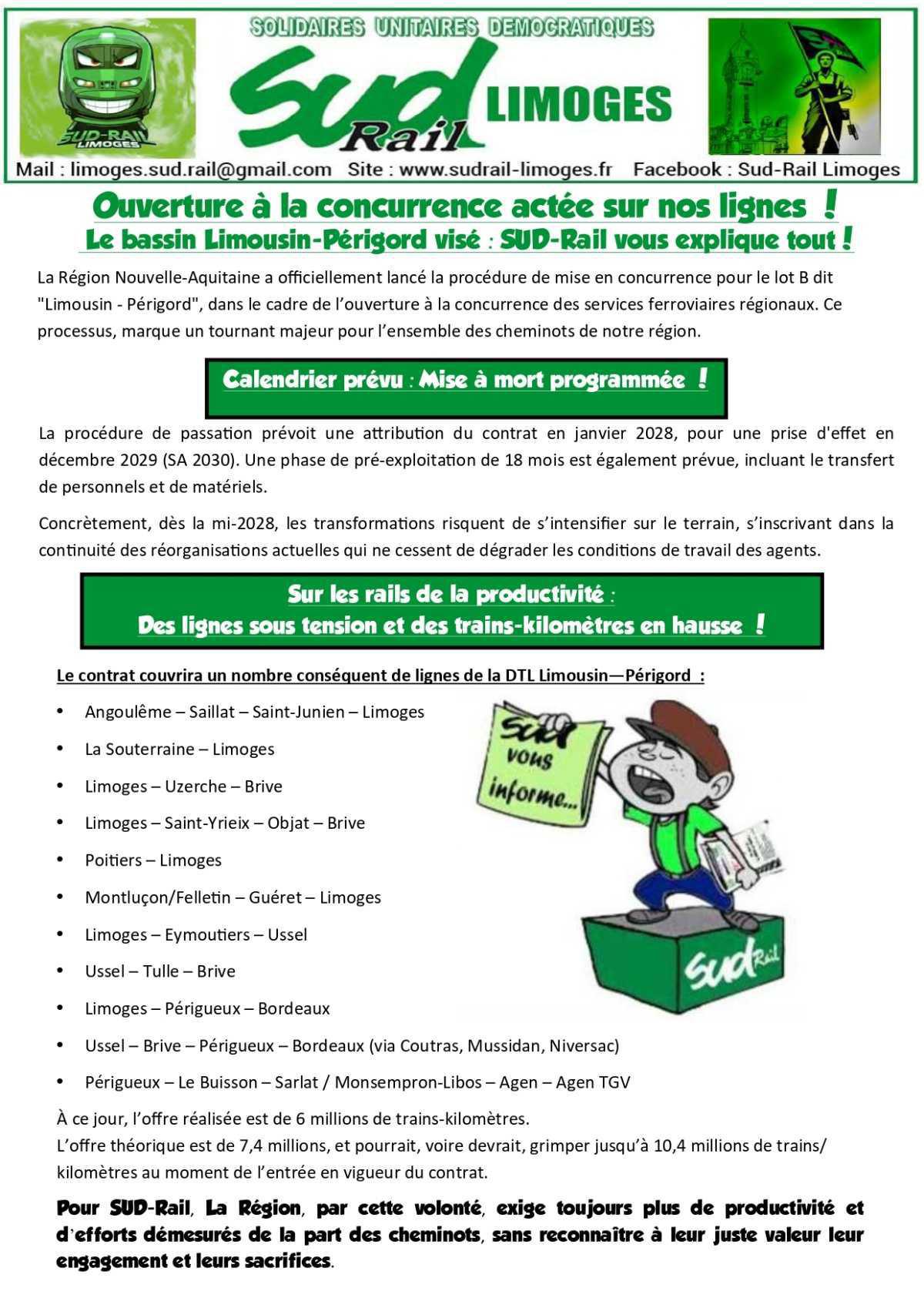 SUD-Rail Limoges // L'ouverture à la concurrence arrive sur nos lignes