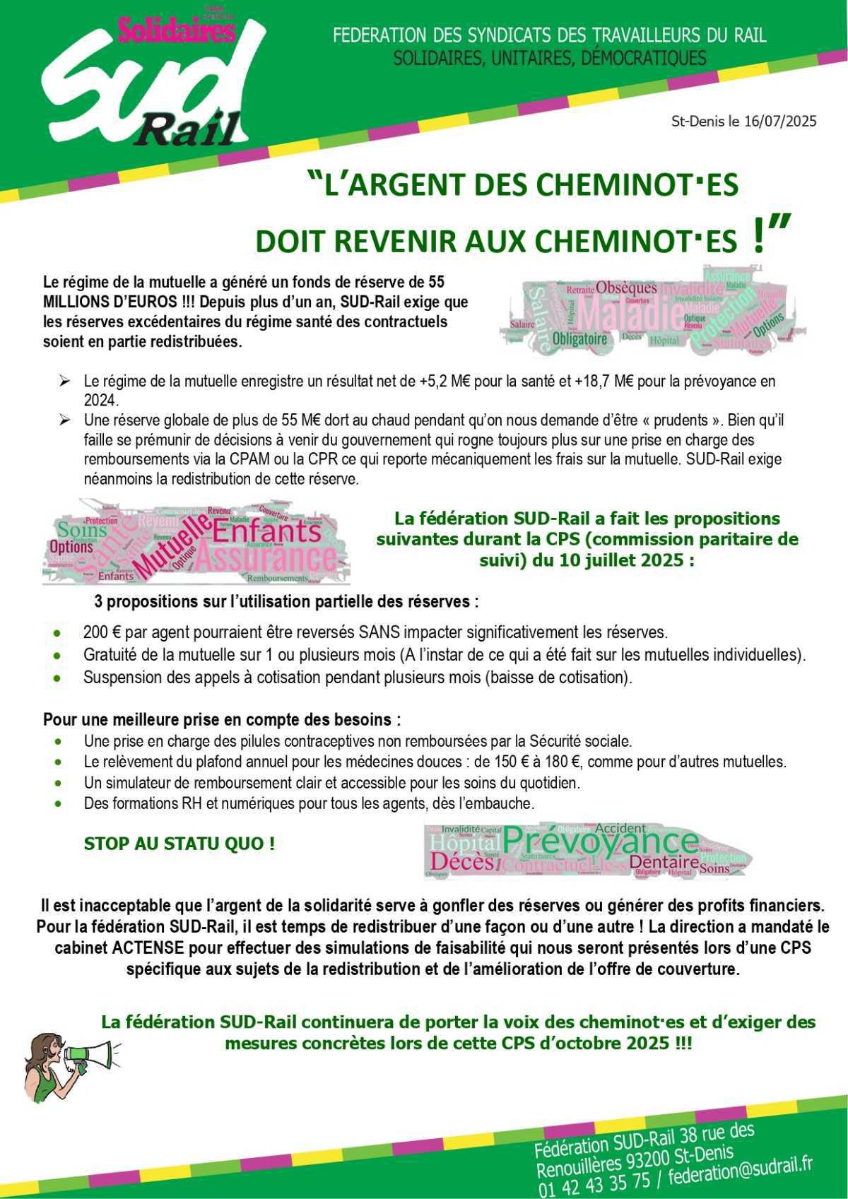 SUD-Rail // L'argent des cheminots doit revenir aux cheminots