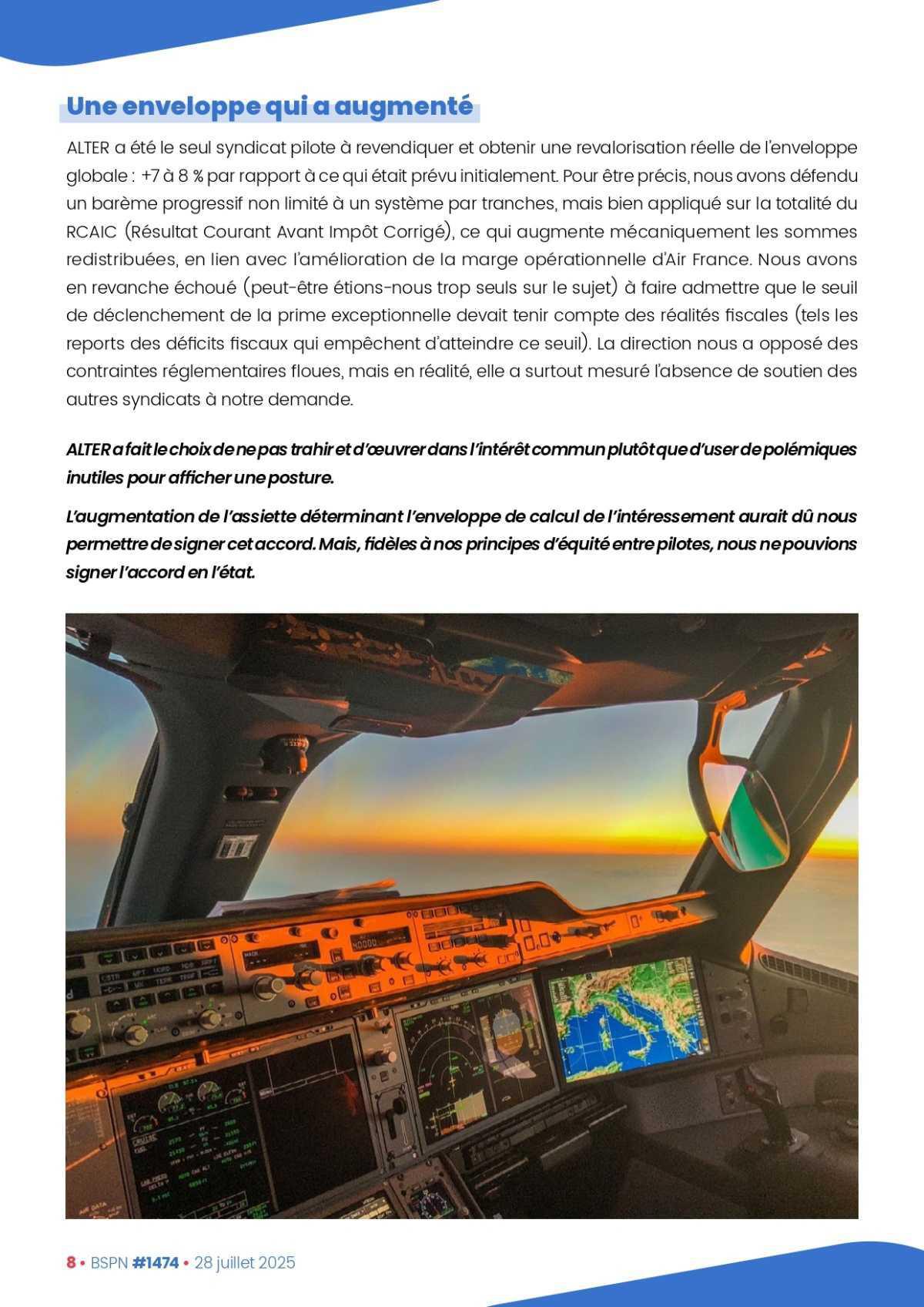 ALTER // Bulletin Syndical du Personnel Naviguant # 1474