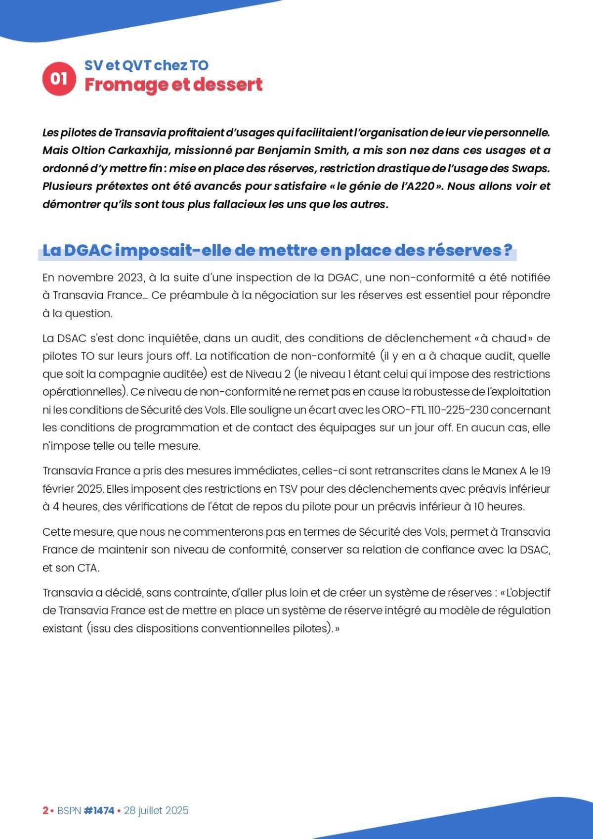 ALTER // Bulletin Syndical du Personnel Naviguant # 1474