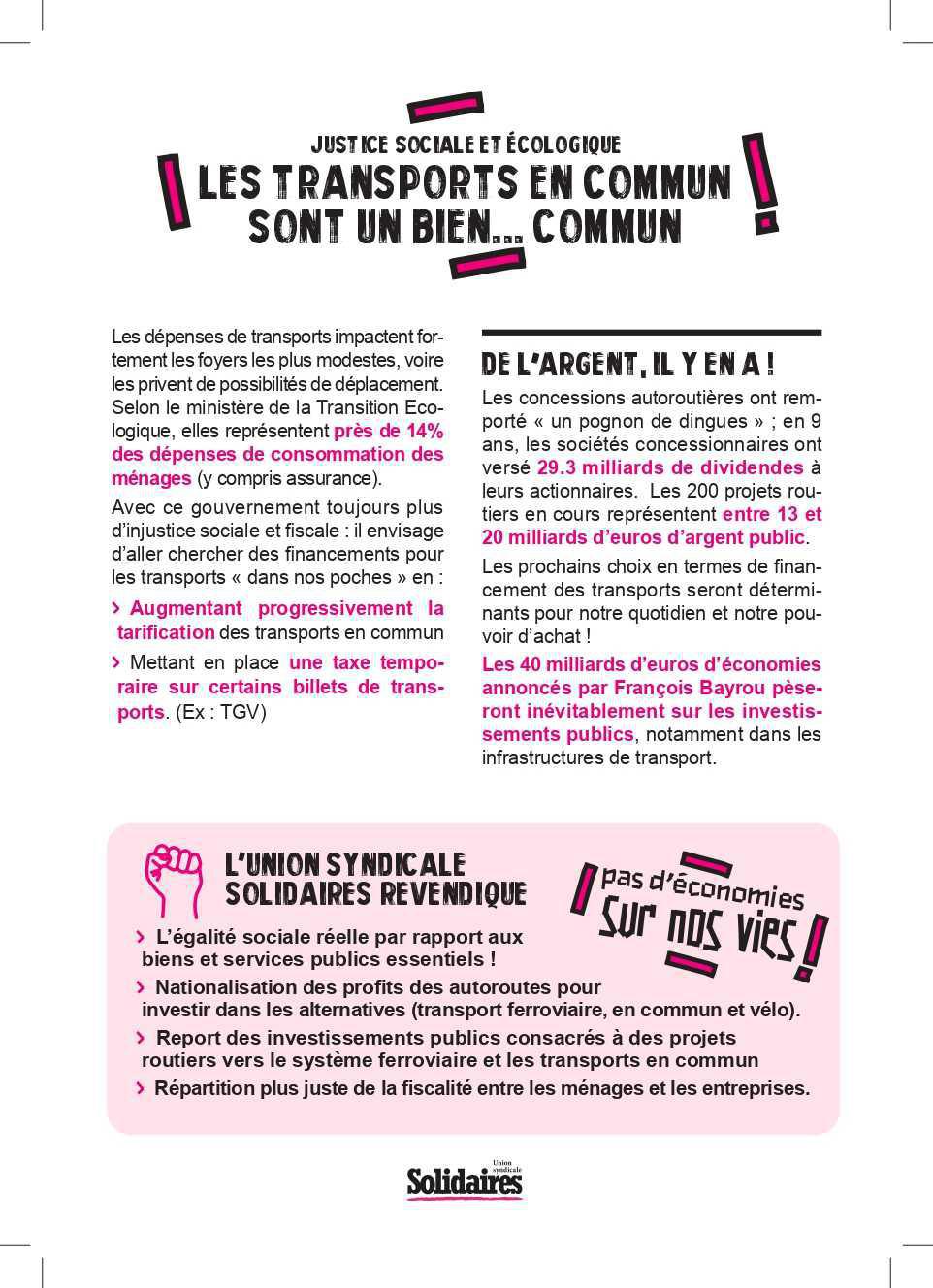 Solidaires // les transports en commun sont un bien... commun