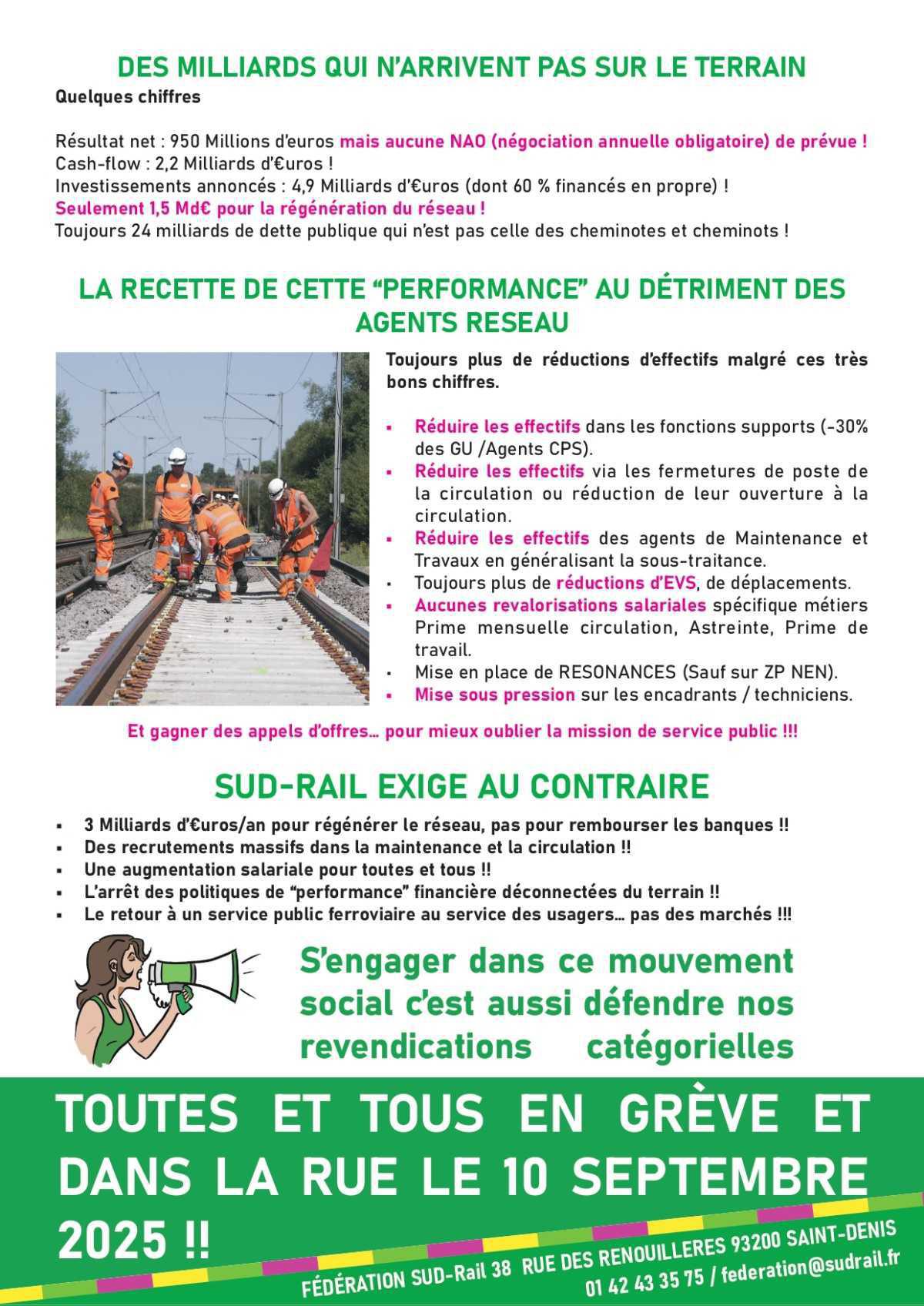 SUD-Rail // L'austérité à SNCF Réseau, ça suffit !
