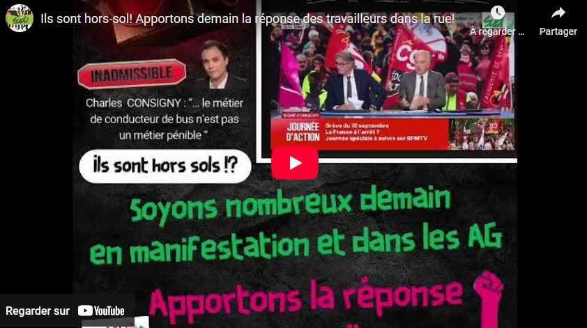 Vidéo // Il sont hors sols : apportons la réponse demain en grève et en manif !