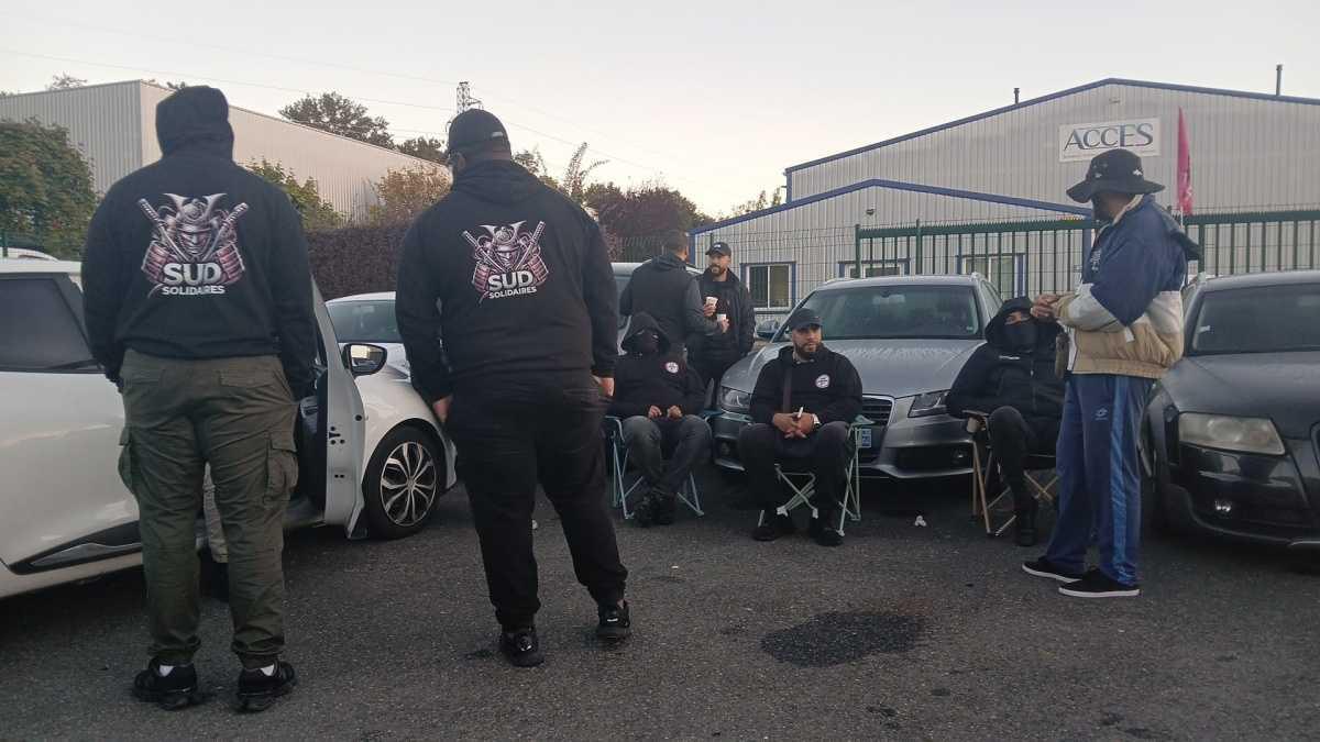 Vidéos/photos piquet de grève SUD à Transdev Pays de Fontainebleau le 18/09