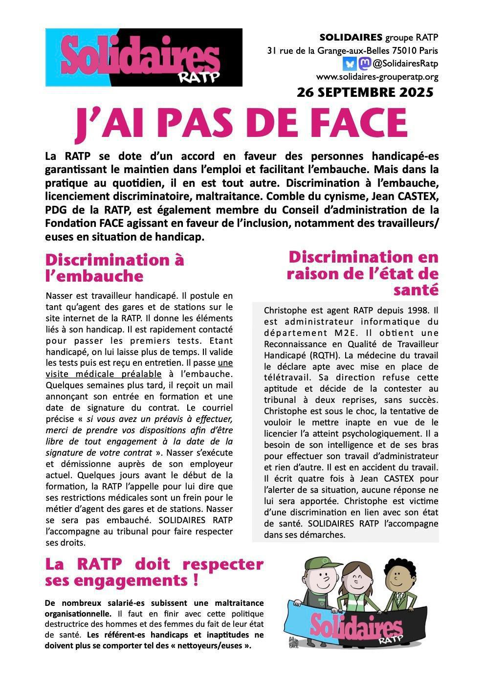 Solidaires RATP // J'ai pas de face