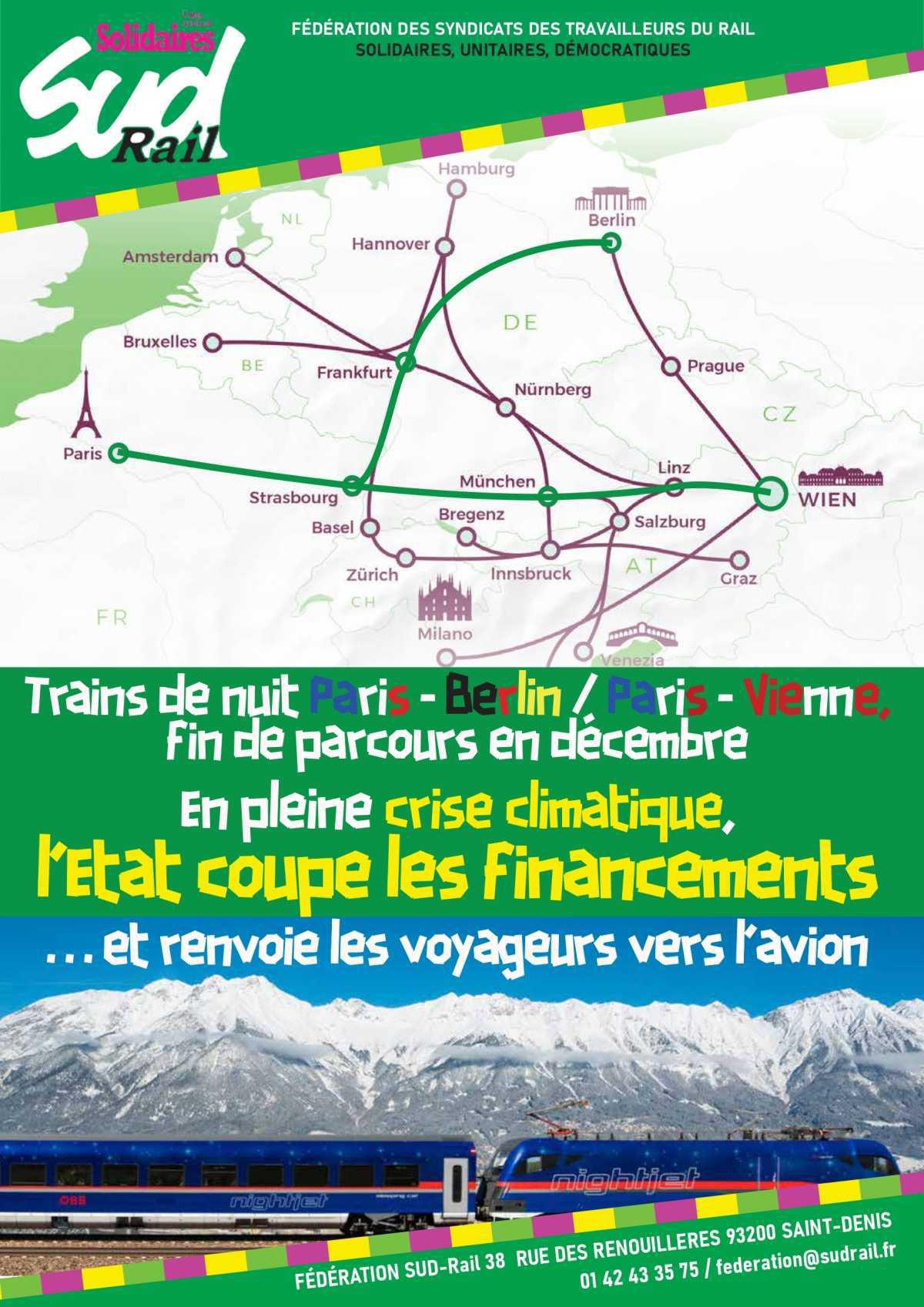 SUD-Rail // Trains de nuit : en pleine crise climatique, l'État coupe les financements