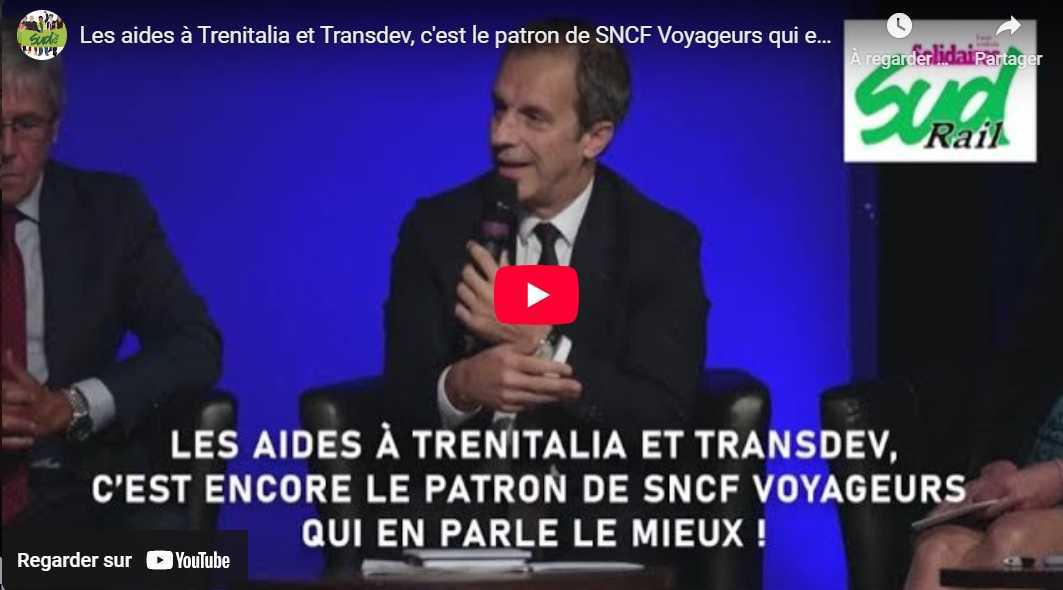 Les aides à Trenitalia et Transdev, c'est le patron de SNCF Voyageurs qui en parle le mieux !
