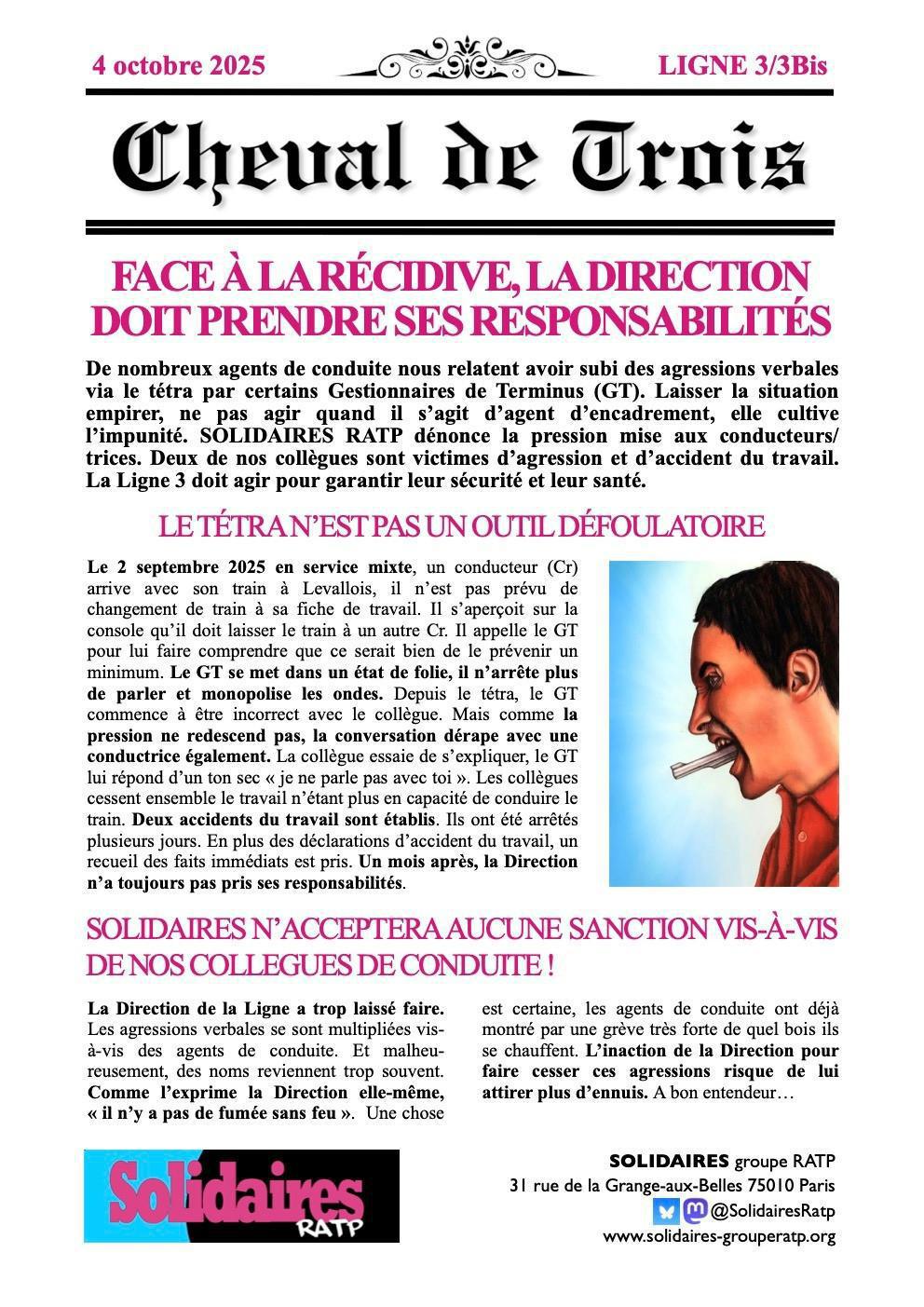 Solidaires RATP // Stop aux agressions verbales !