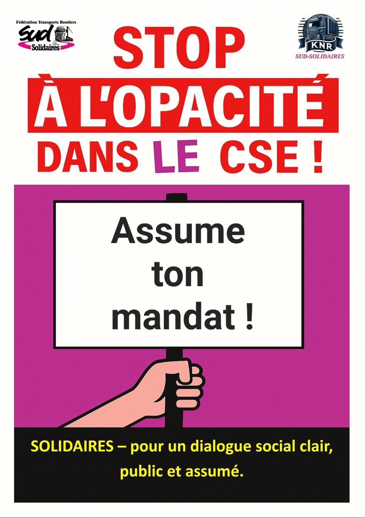 SUD Kuehne Nagel Road // Stop à l'opacité dans le CSE !