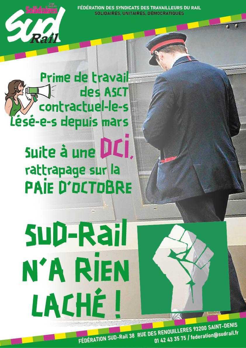 SUD-Rail // Primes ASCT : SUD-Rail n'a rien laché et obtient la régularisation