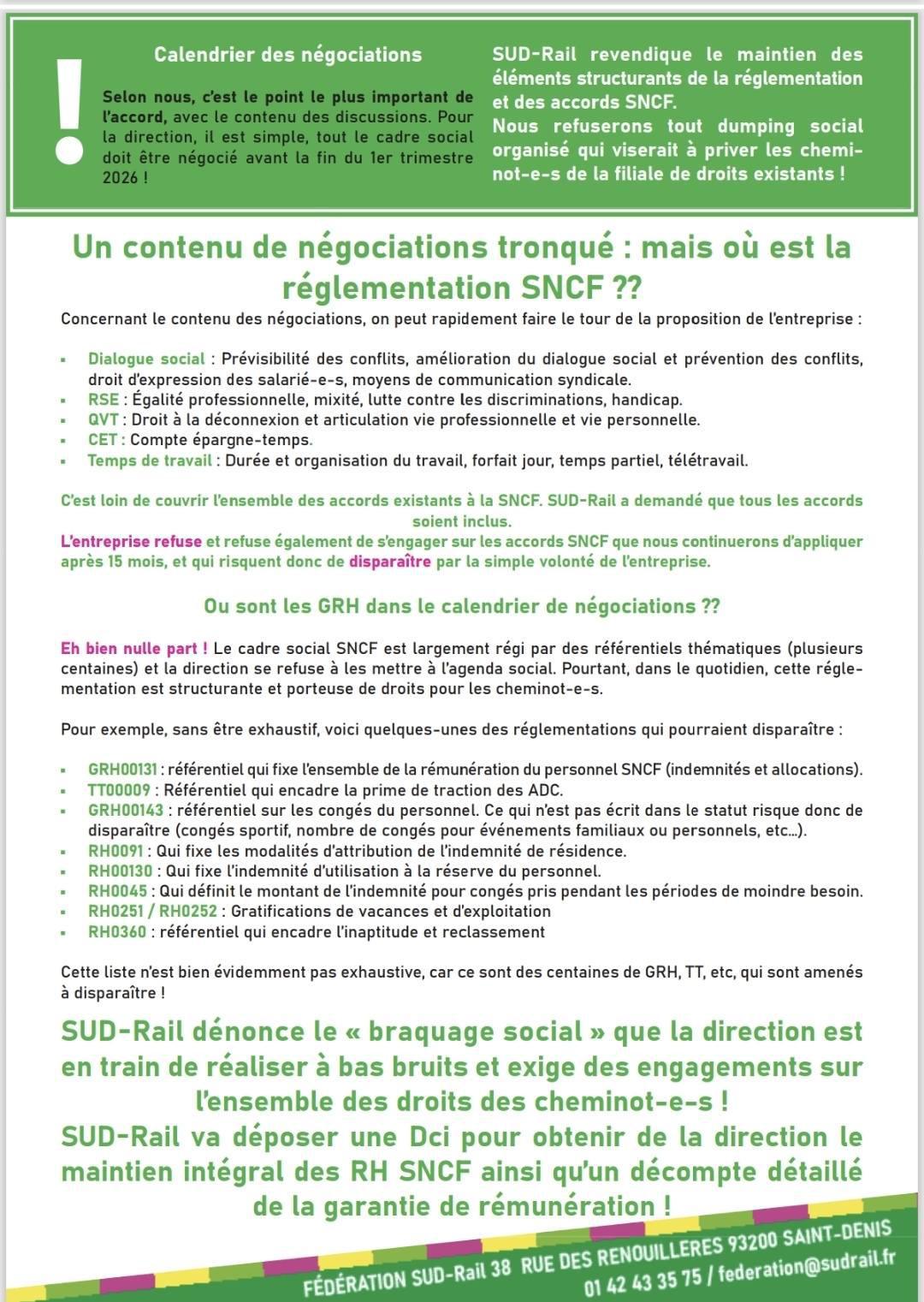 SUD-Rail // SVEA Étoile d'Amiens : Cadre social un calendrier et une métode inacceptables