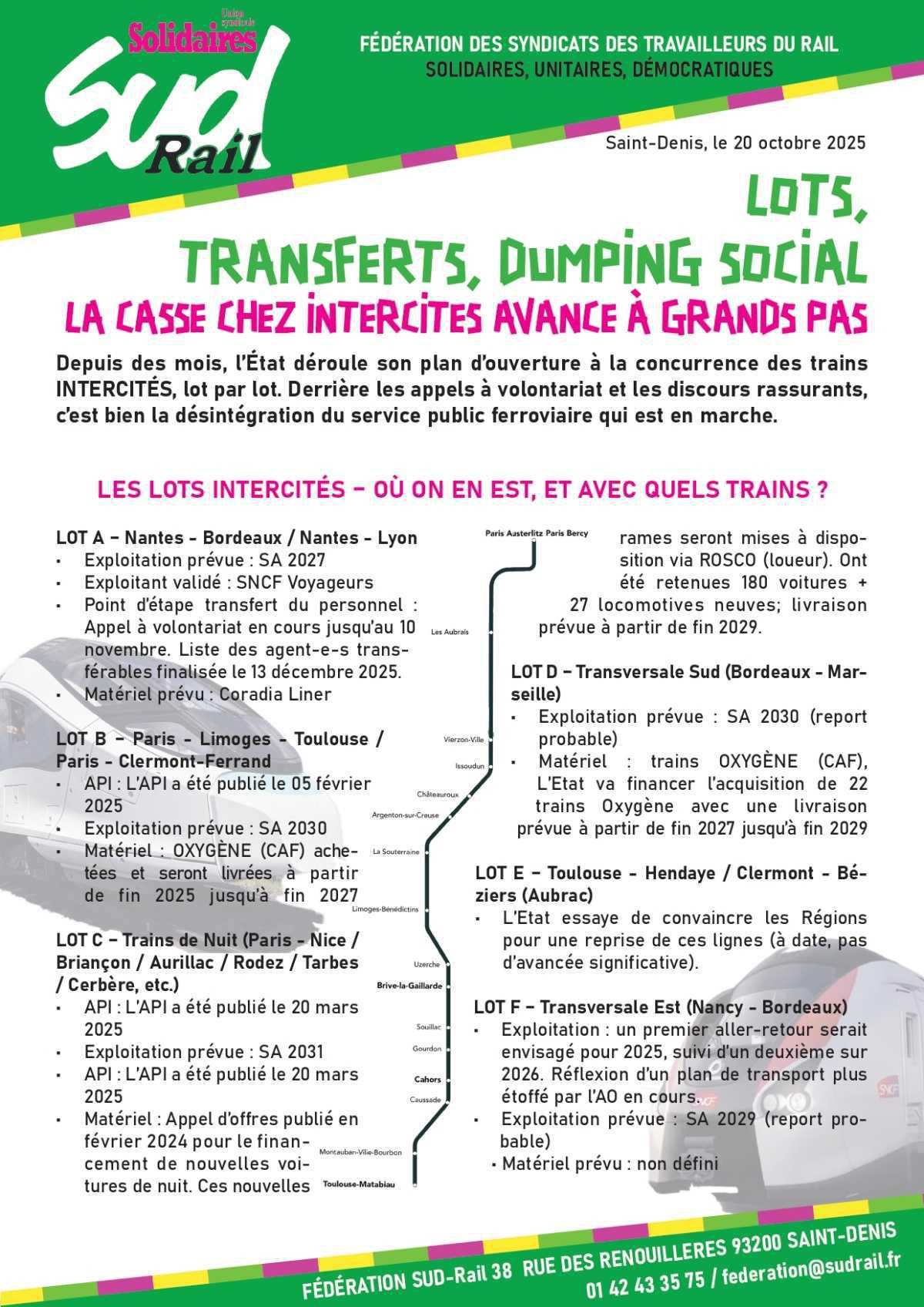 SUD-Rail // La casse chez Intercités avance à grands pas