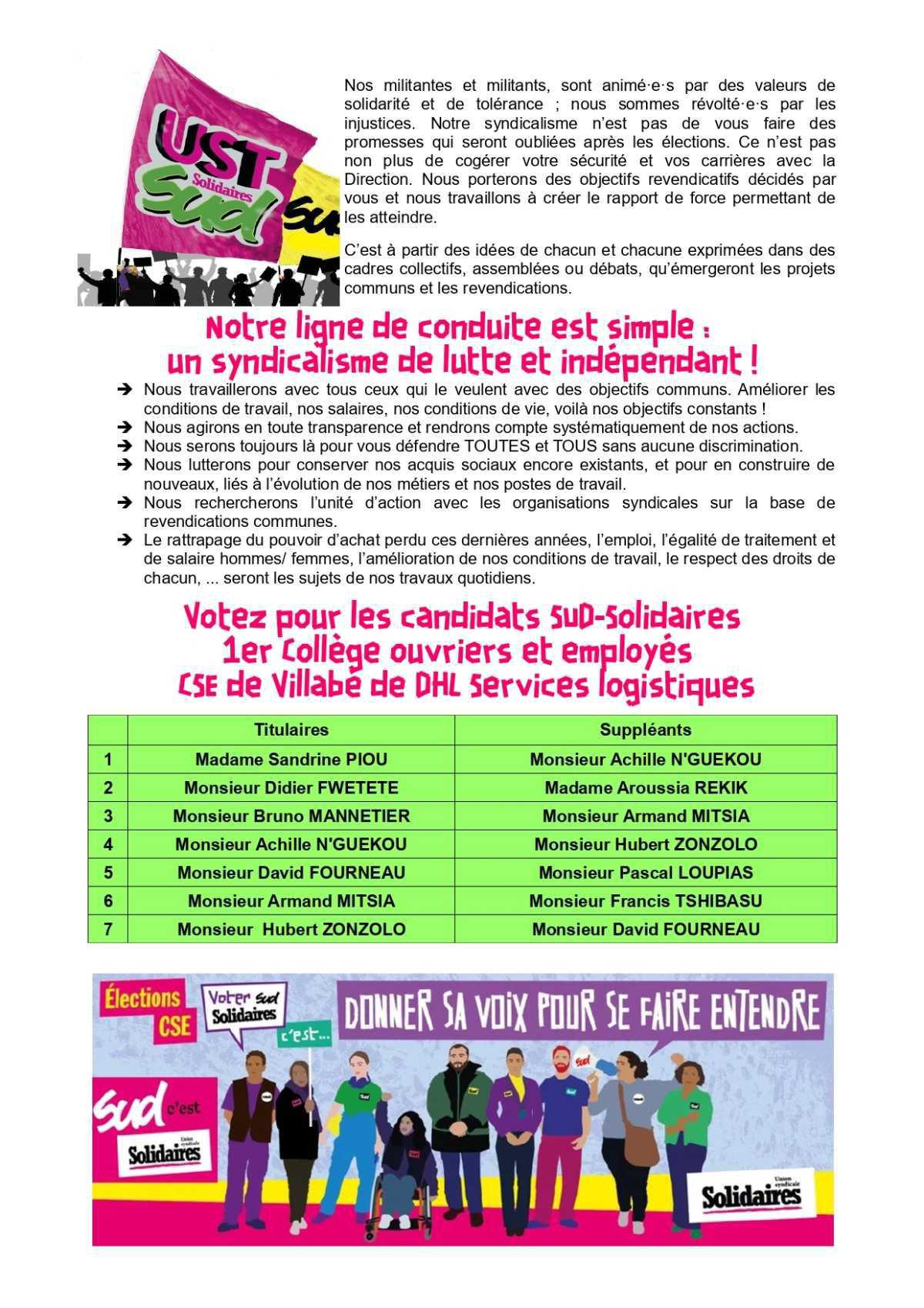 Élections CSE à DHL Services Logistiques Villabé : votez UST-SUD !