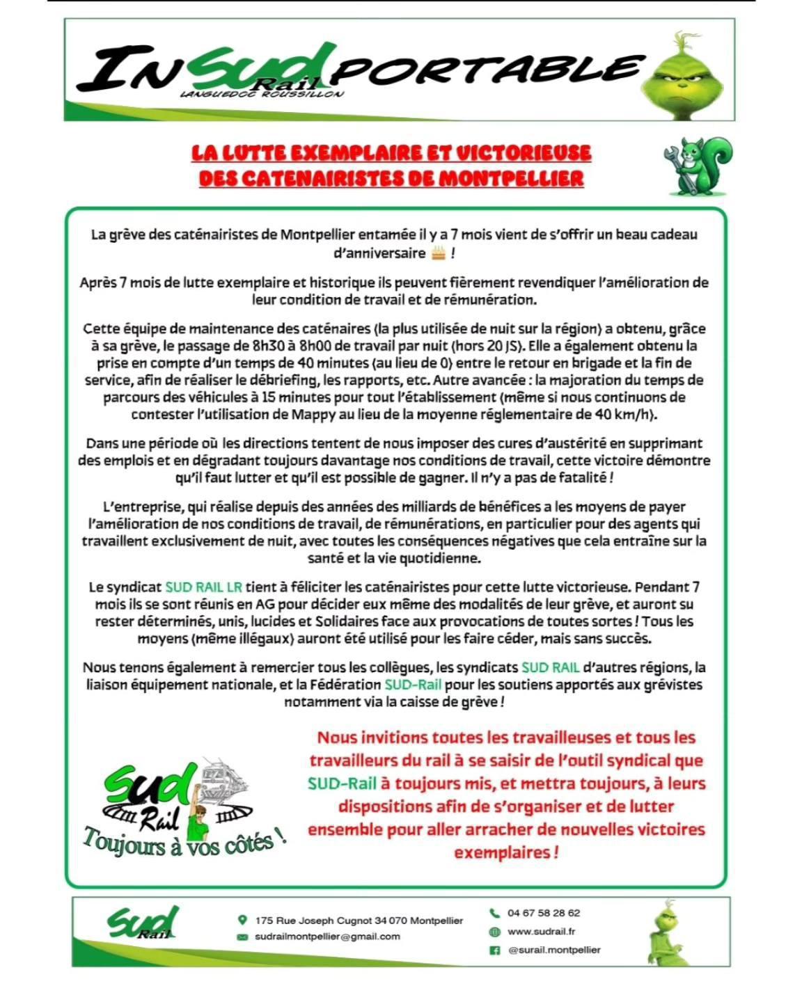 7 mois de grève : la lutte victorieuse des caténairistes de Montpellier