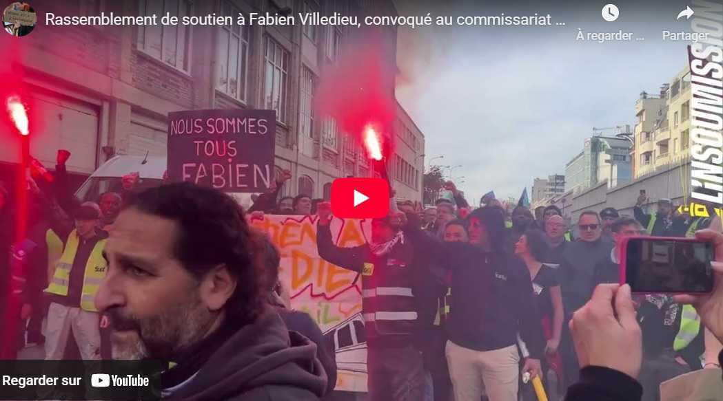 Vidéos du rassemblement de soutien à Fabien Villedieu de SUD-Rail