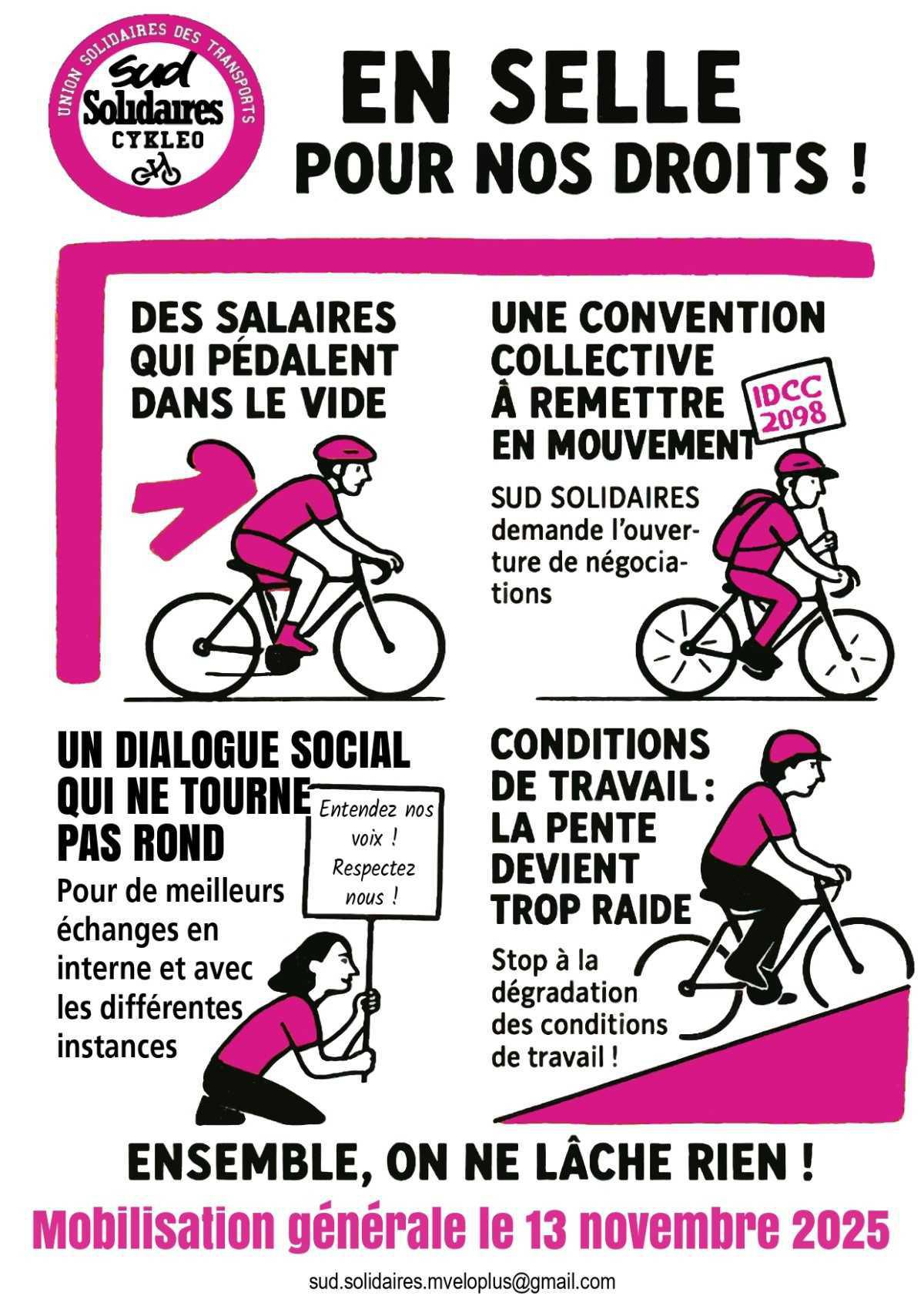 Union SUD Transports // Appel à la grève à MVÉLO + le 13 novembre à Grenoble