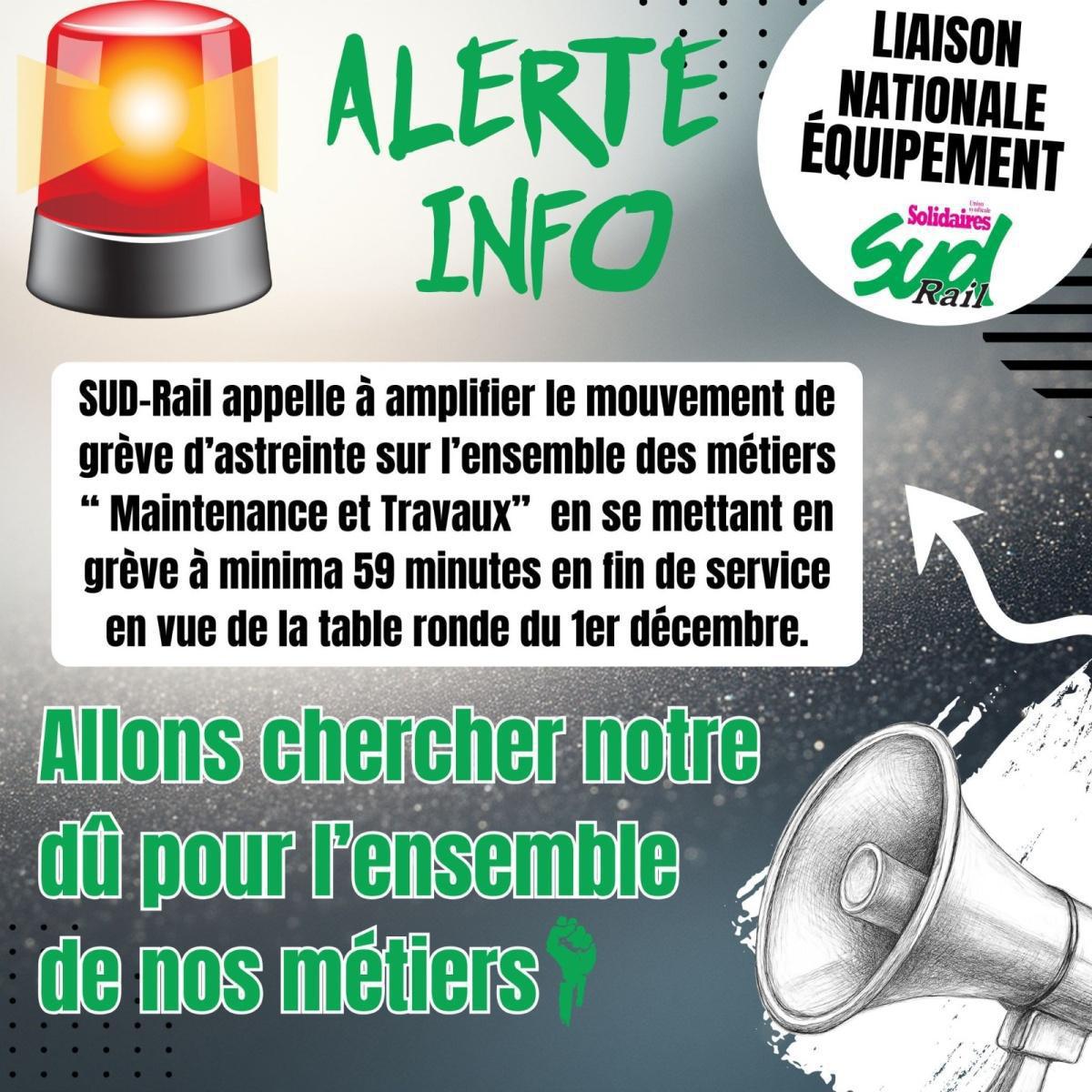 SUD-Rail // Il faut amplifier la grève des astreintes à l'Équipement