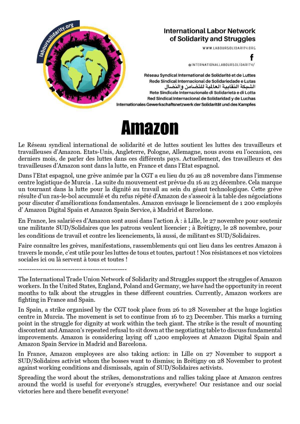 RSISL // AMAZON en lutte !