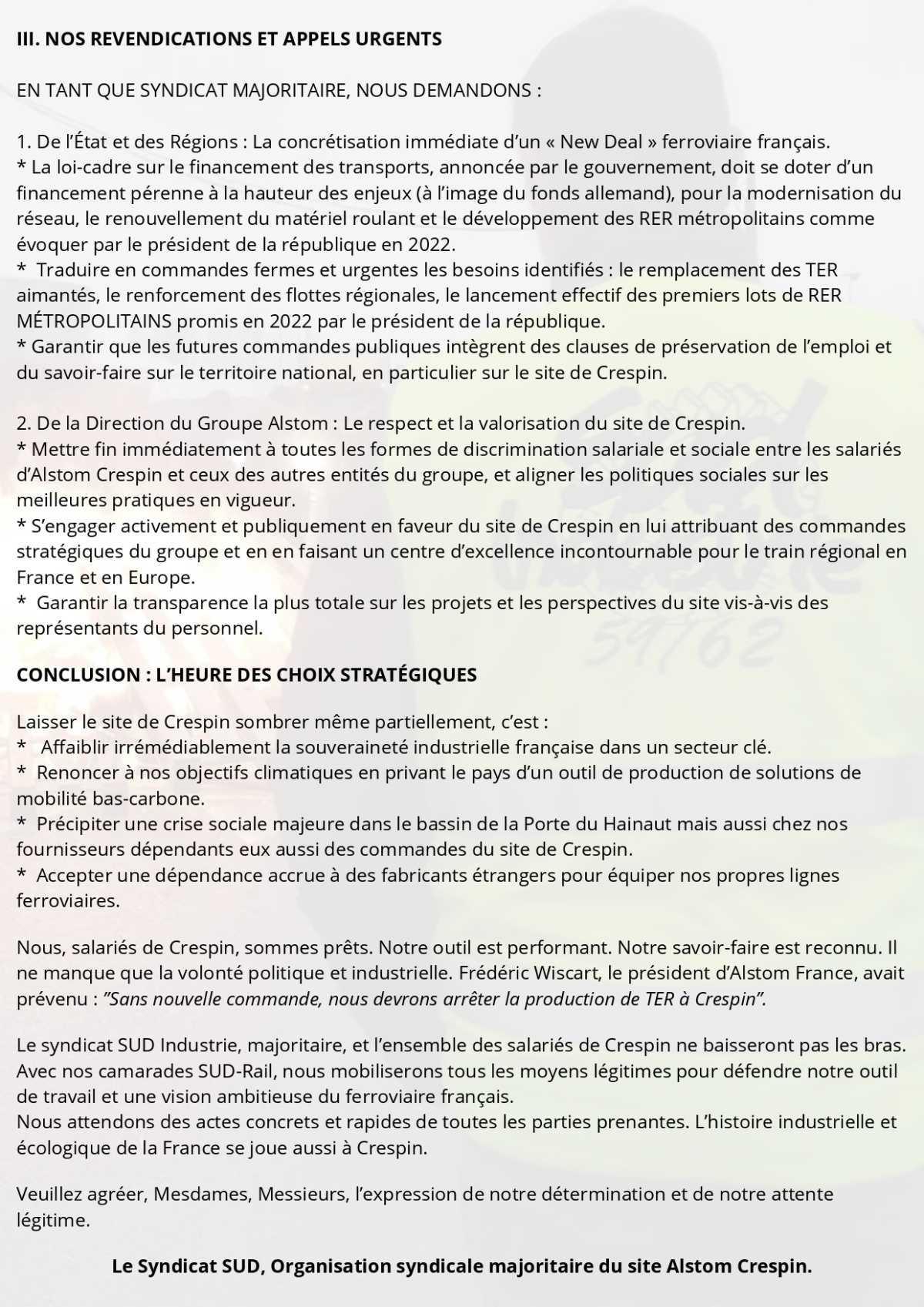 SUD Industrie - SUD-RAIL // Communiqué de presse