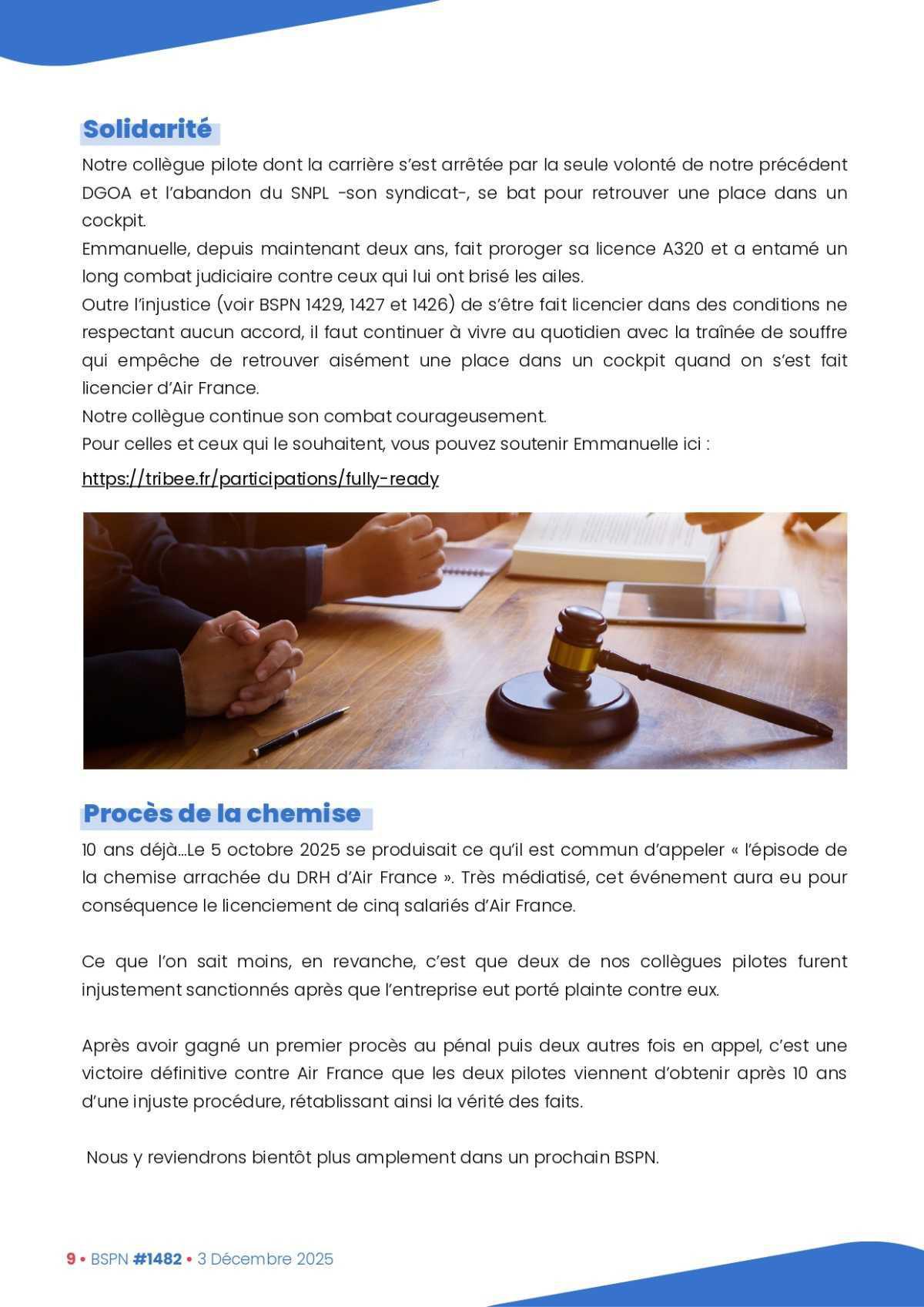 ALTER // Bulletin Syndical du Personnel Naviguant # 1482 