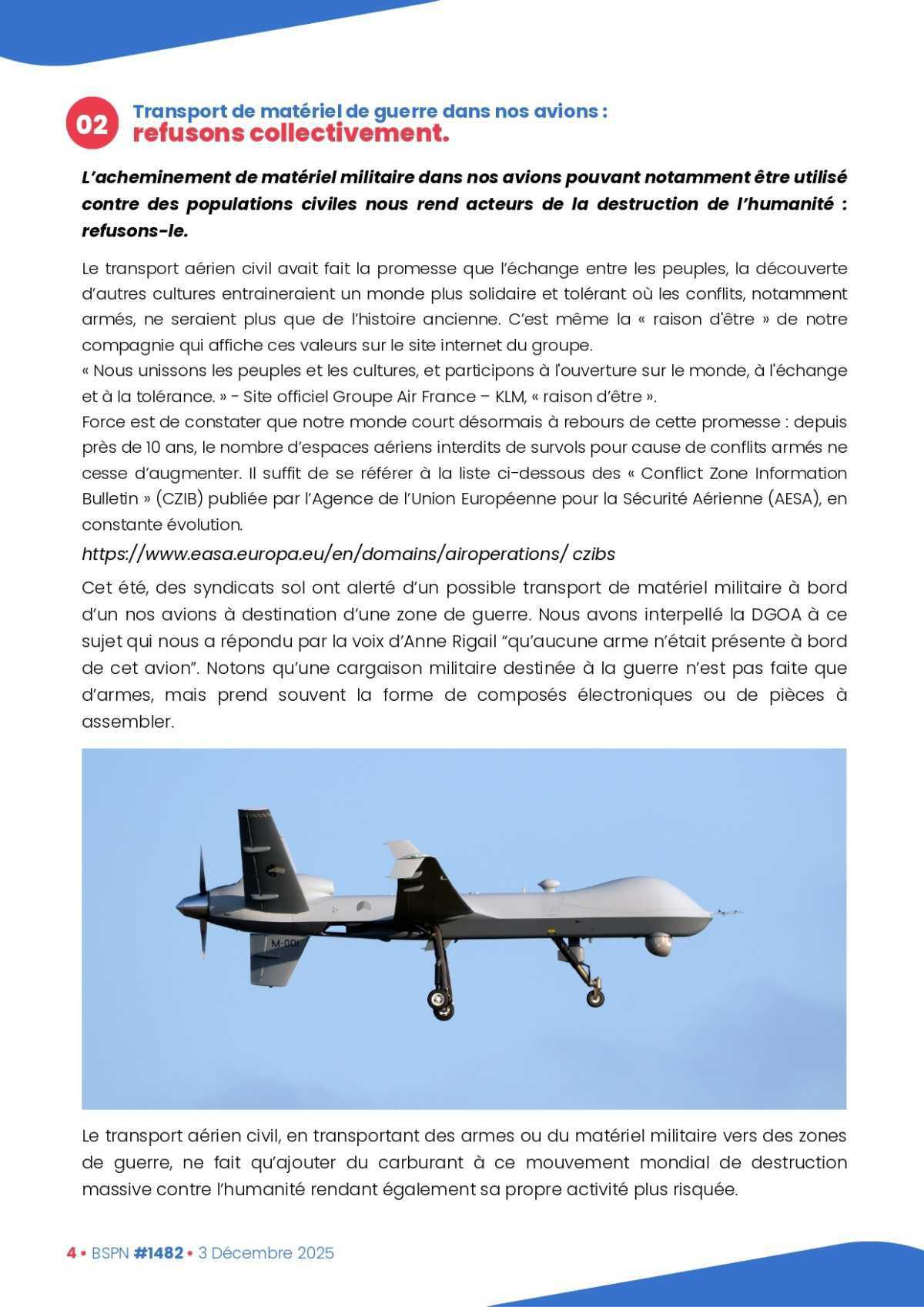 ALTER // Bulletin Syndical du Personnel Naviguant # 1482 