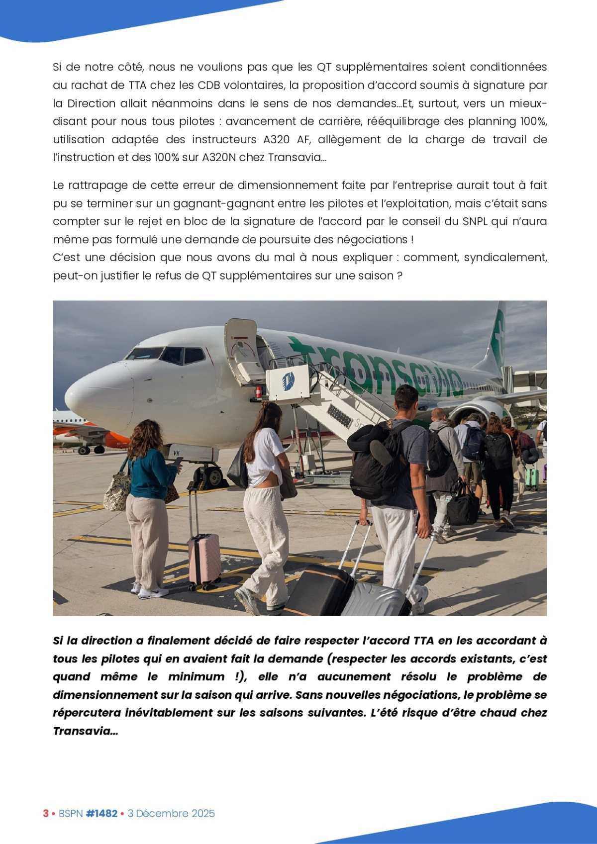 ALTER // Bulletin Syndical du Personnel Naviguant # 1482 