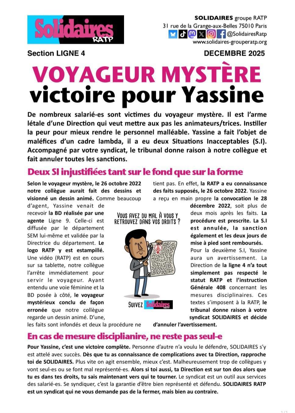 Solidaires RATP // Voyageur mystère : victoire pour Yassine