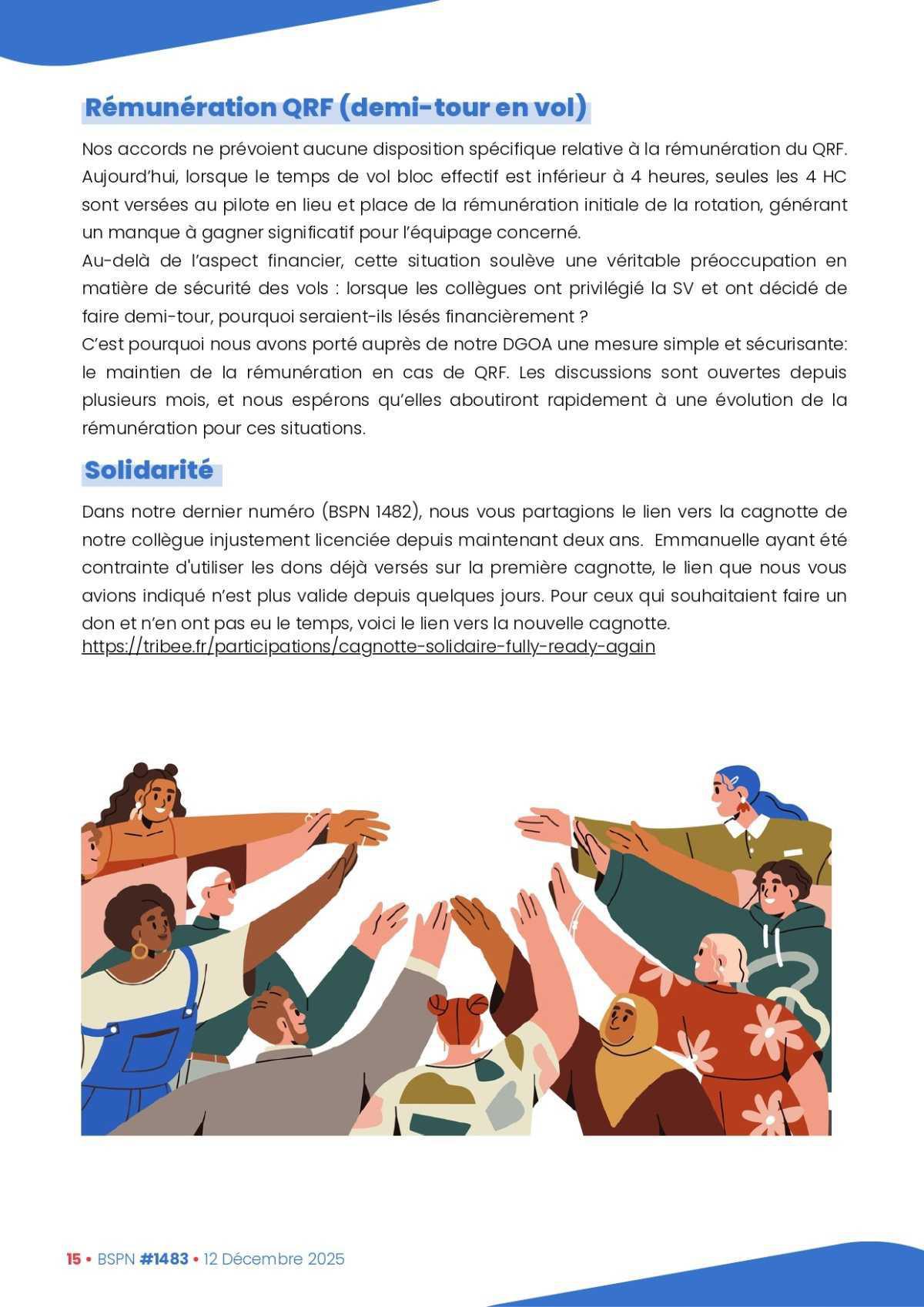 ALTER // Bulletin Syndical du Personnel Naviguant # 1483 du 12 décembre 2025