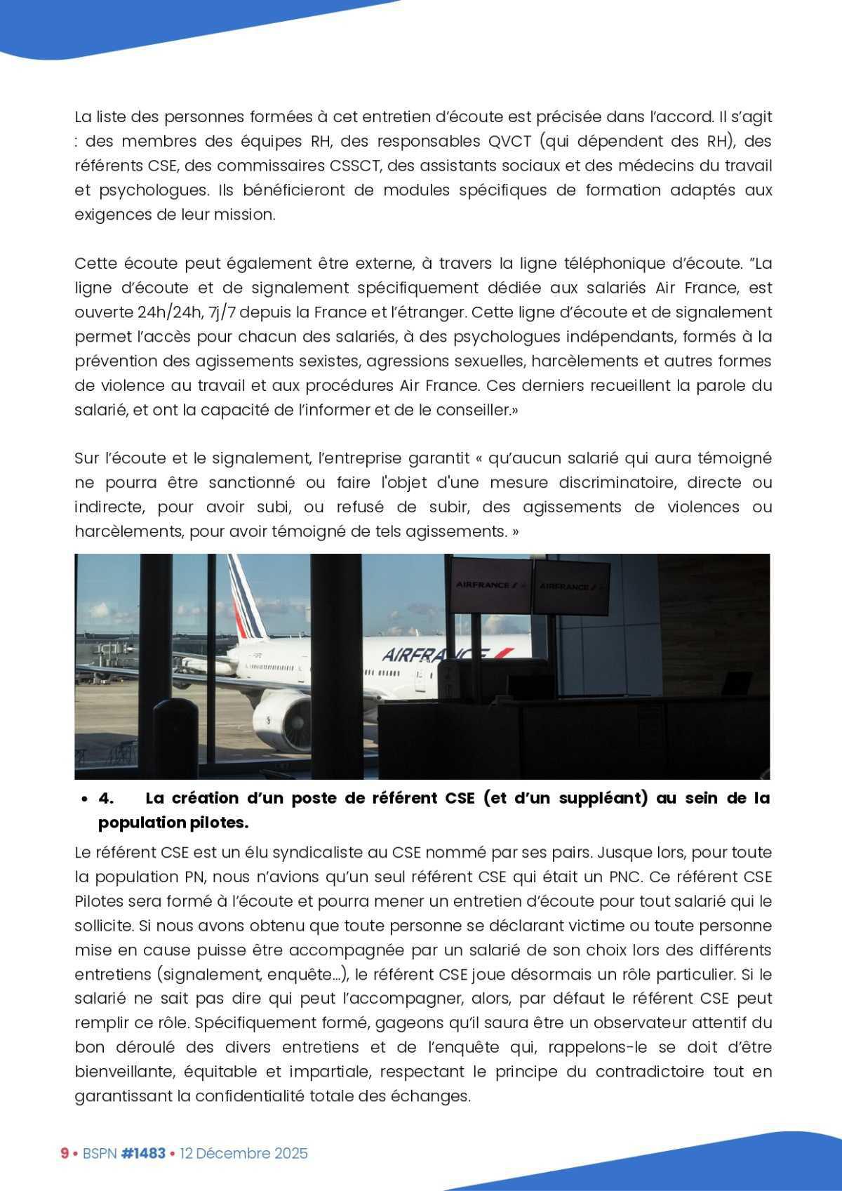 ALTER // Bulletin Syndical du Personnel Naviguant # 1483 du 12 décembre 2025