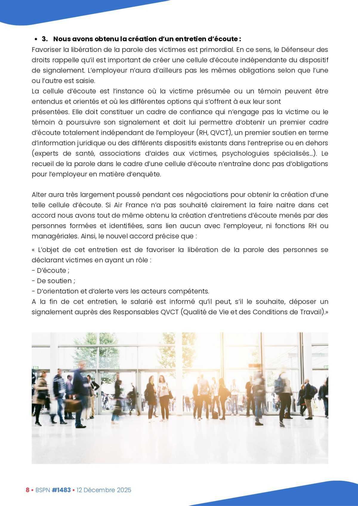 ALTER // Bulletin Syndical du Personnel Naviguant # 1483 du 12 décembre 2025